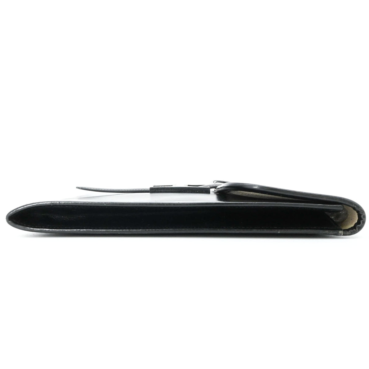 Hermes Jige Black Box Calf Leather Clutch Bag (Pre-Owned)