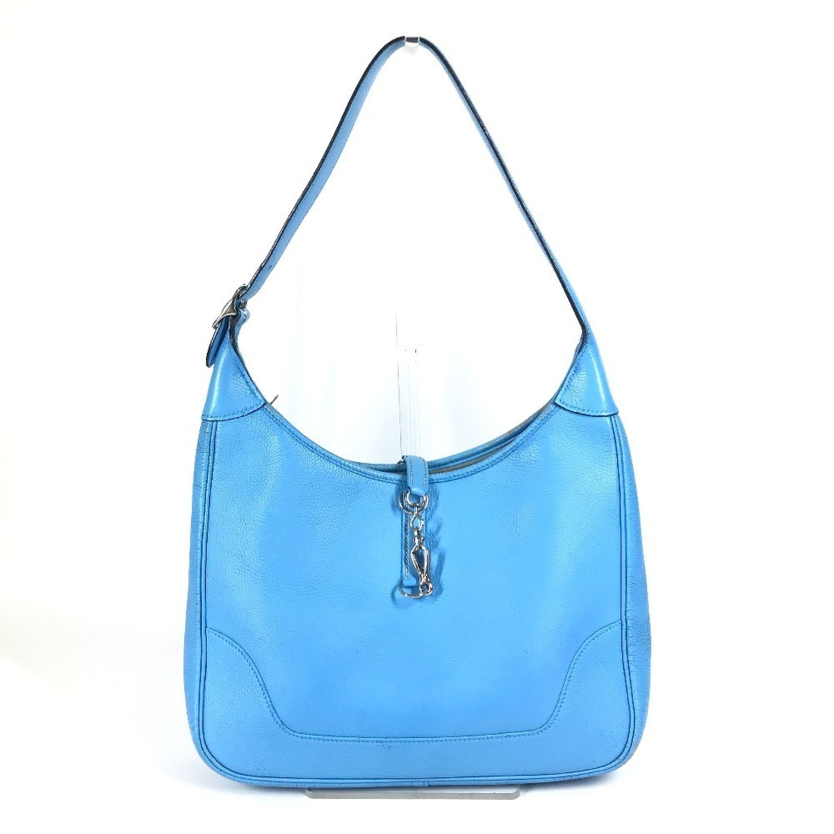 Hermes Trim Blue Leather Shoulder Bag Tote Bag (Pre-Owned)