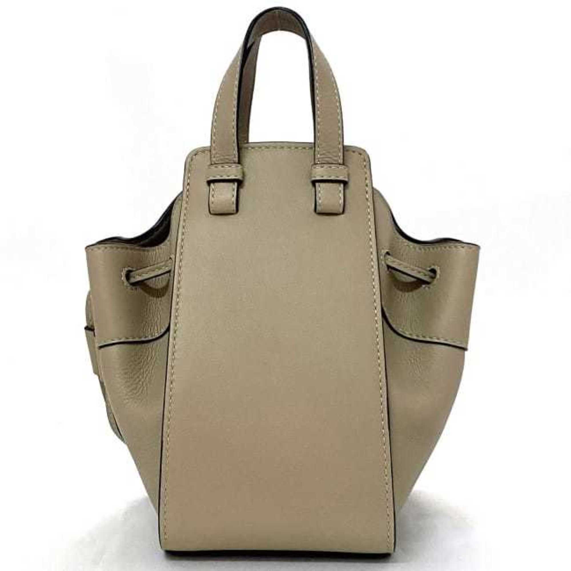 Loewe Hammock Beige Leather Handbag Shoulder Bag (Pre-Owned)