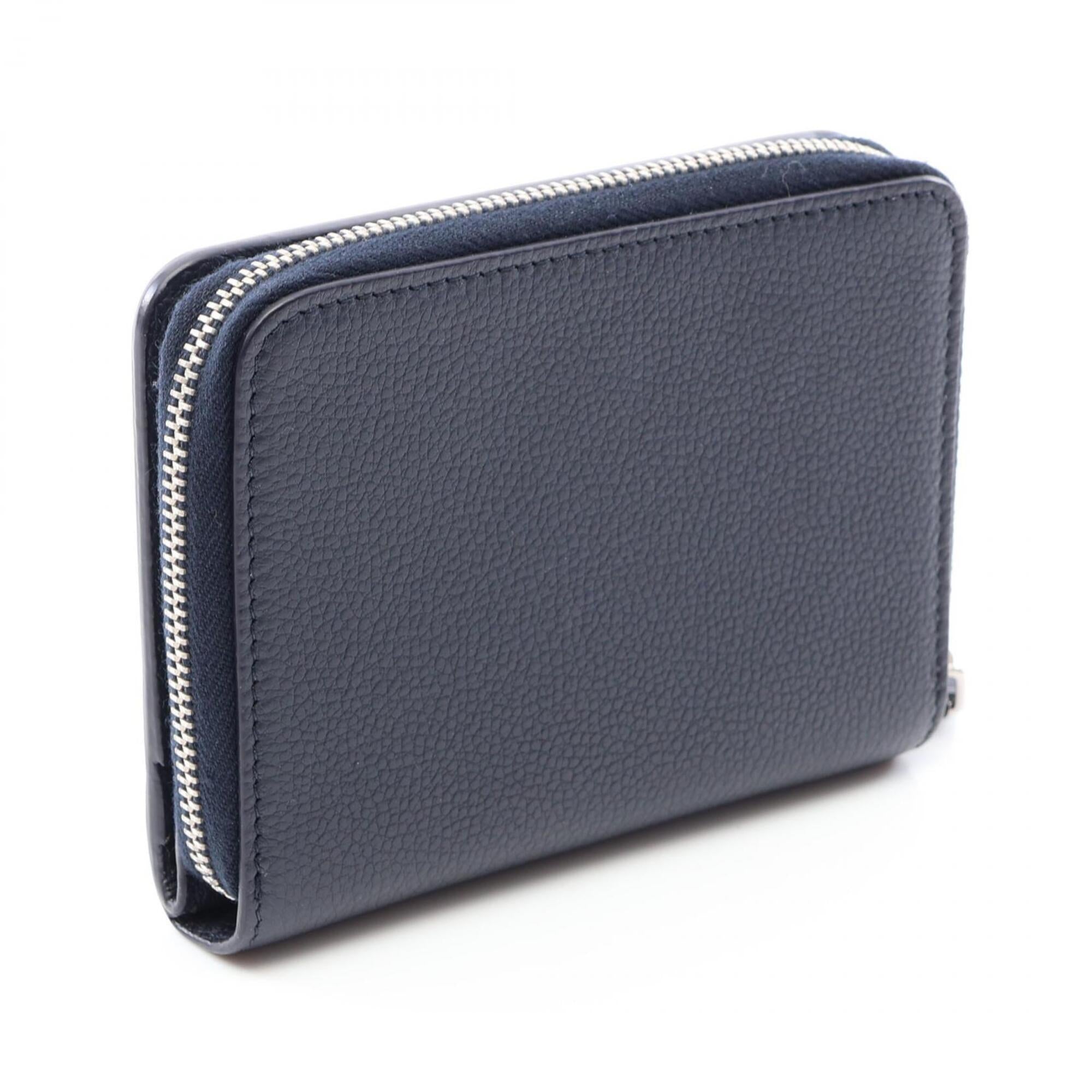 Yves Saint Laurent Navy Leather Wallet (Bi-Fold) (Pre-Owned)