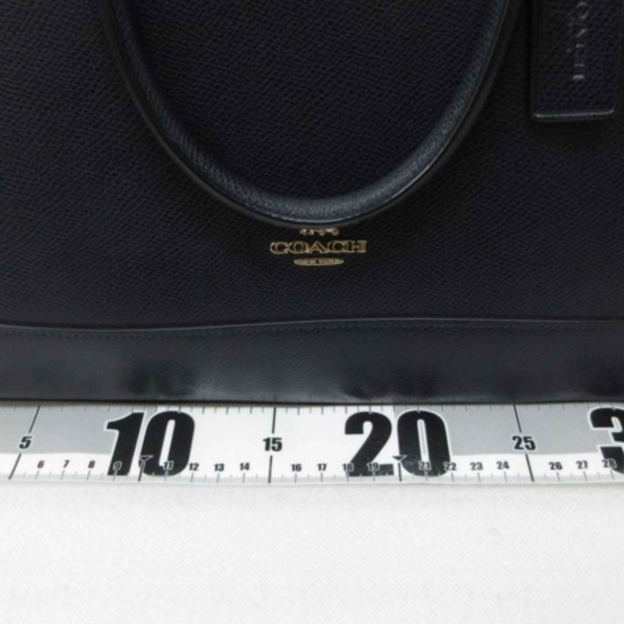 Coach Navy Leather Handbag Shoulder Bag Tote Bag (Pre-Owned)