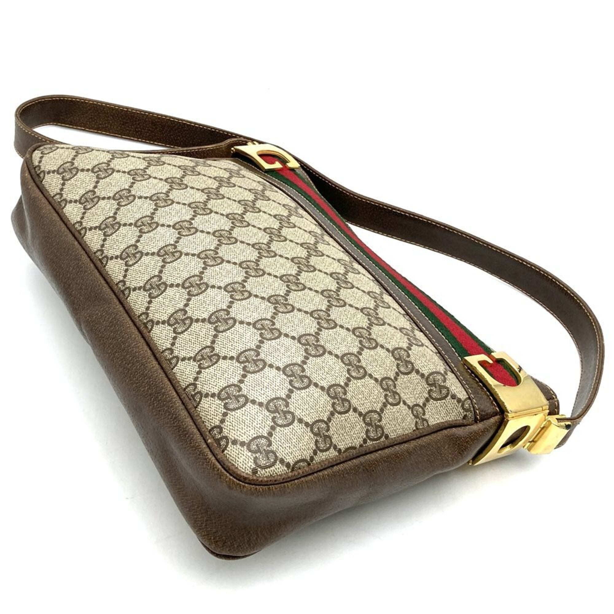 Gucci Brown Gg Supreme Pvc Shoulder Bag (Pre-Owned)
