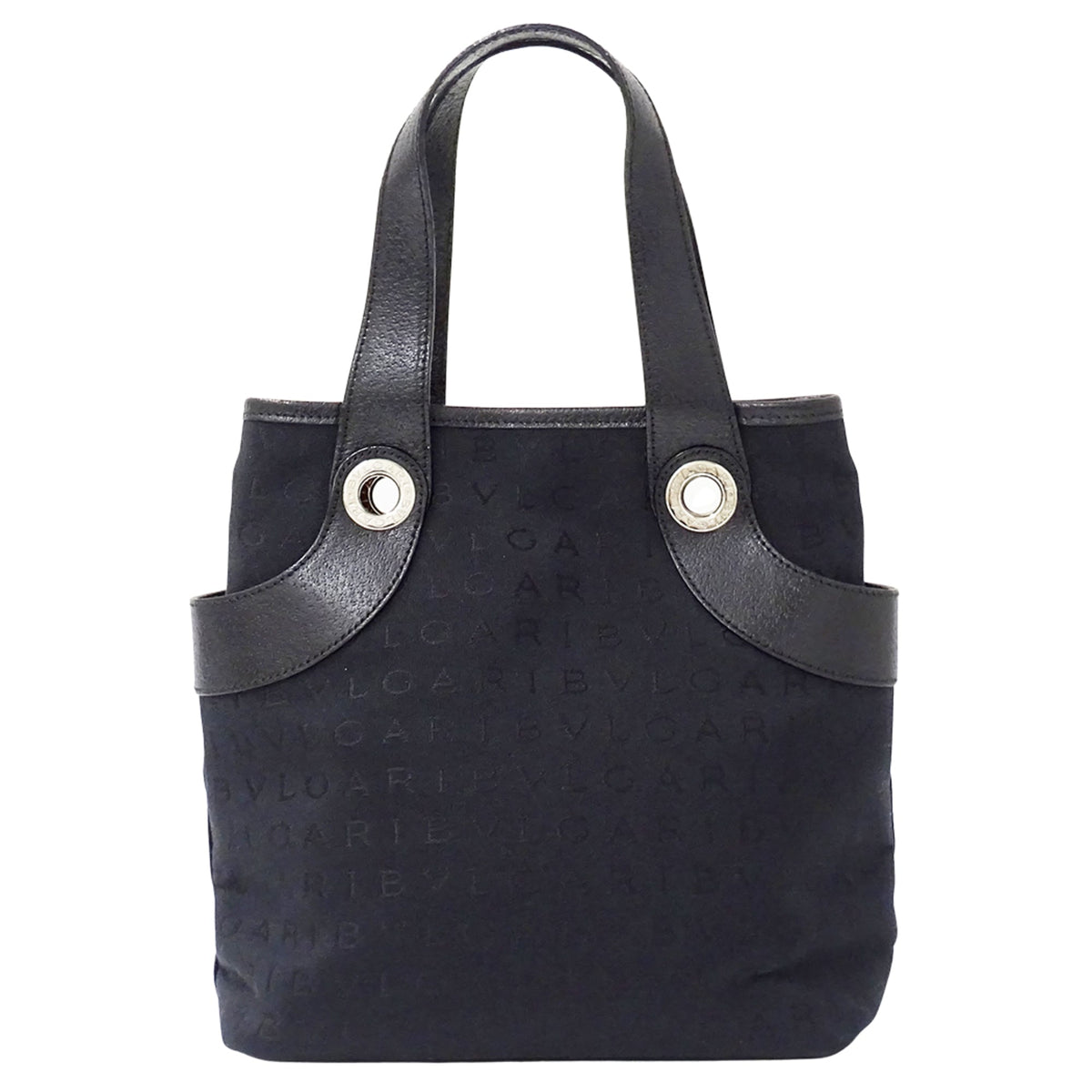 Bvlgari Black Canvas Handbag Tote Bag (Pre-Owned)