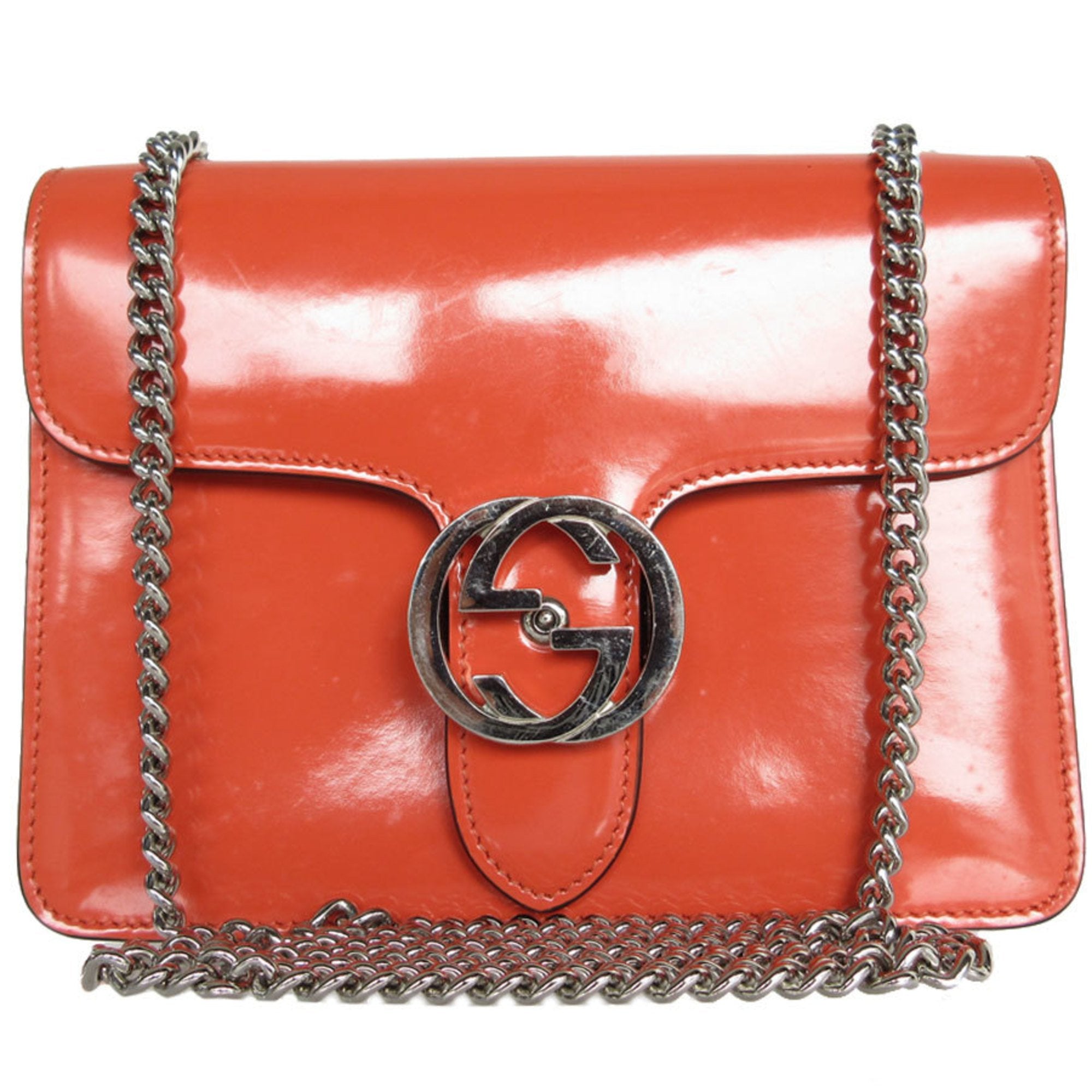 Gucci Orange Leather Shoulder Bag (Pre-Owned)