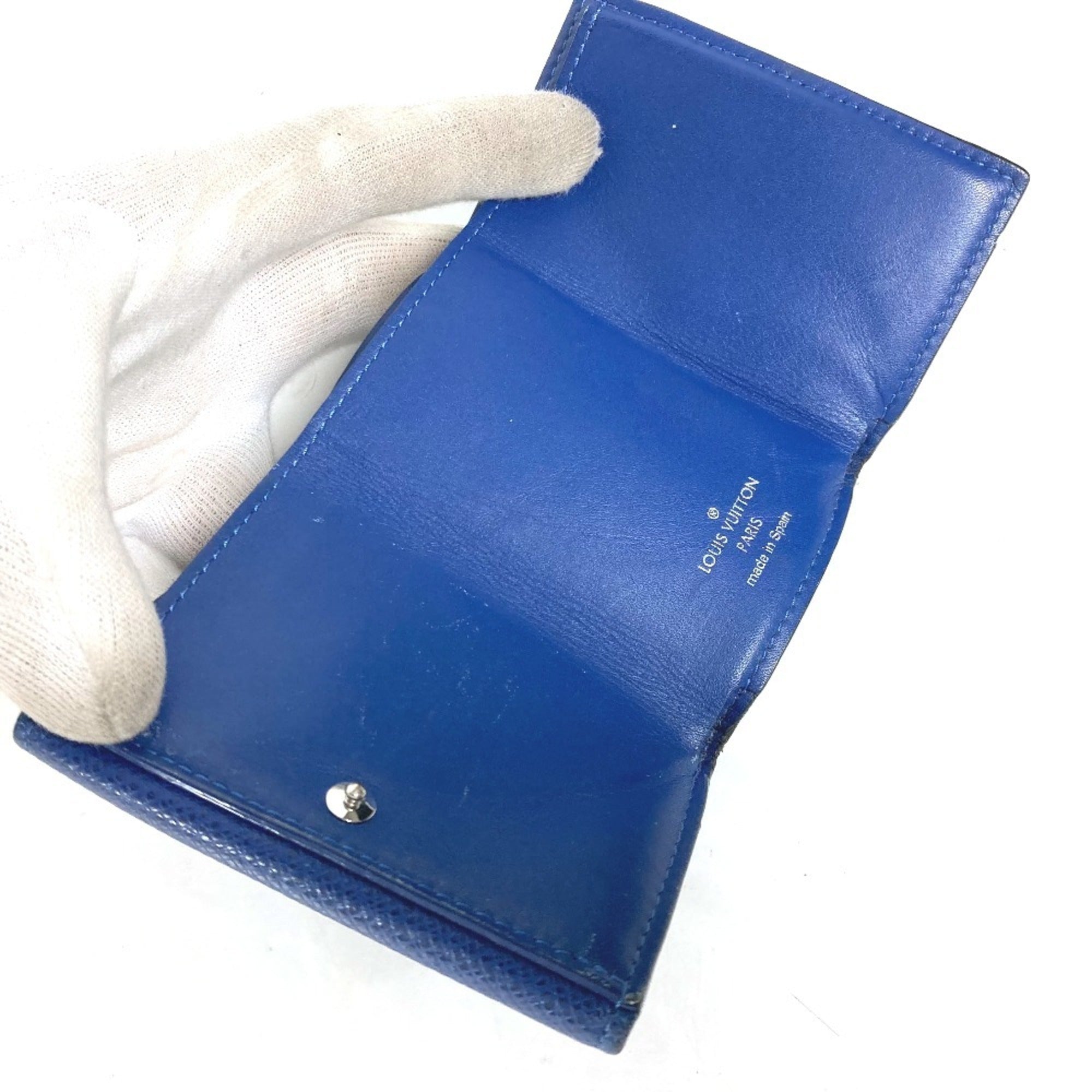 Louis Vuitton Blue Taigarama Monogram Wallet (Tri-Fold) (Pre-Owned)