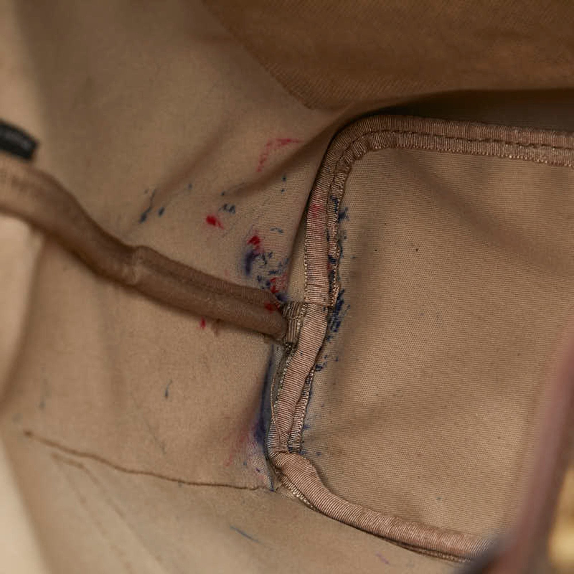 Prada Beige Brown Canvas Leather Backpack (Pre-Owned)