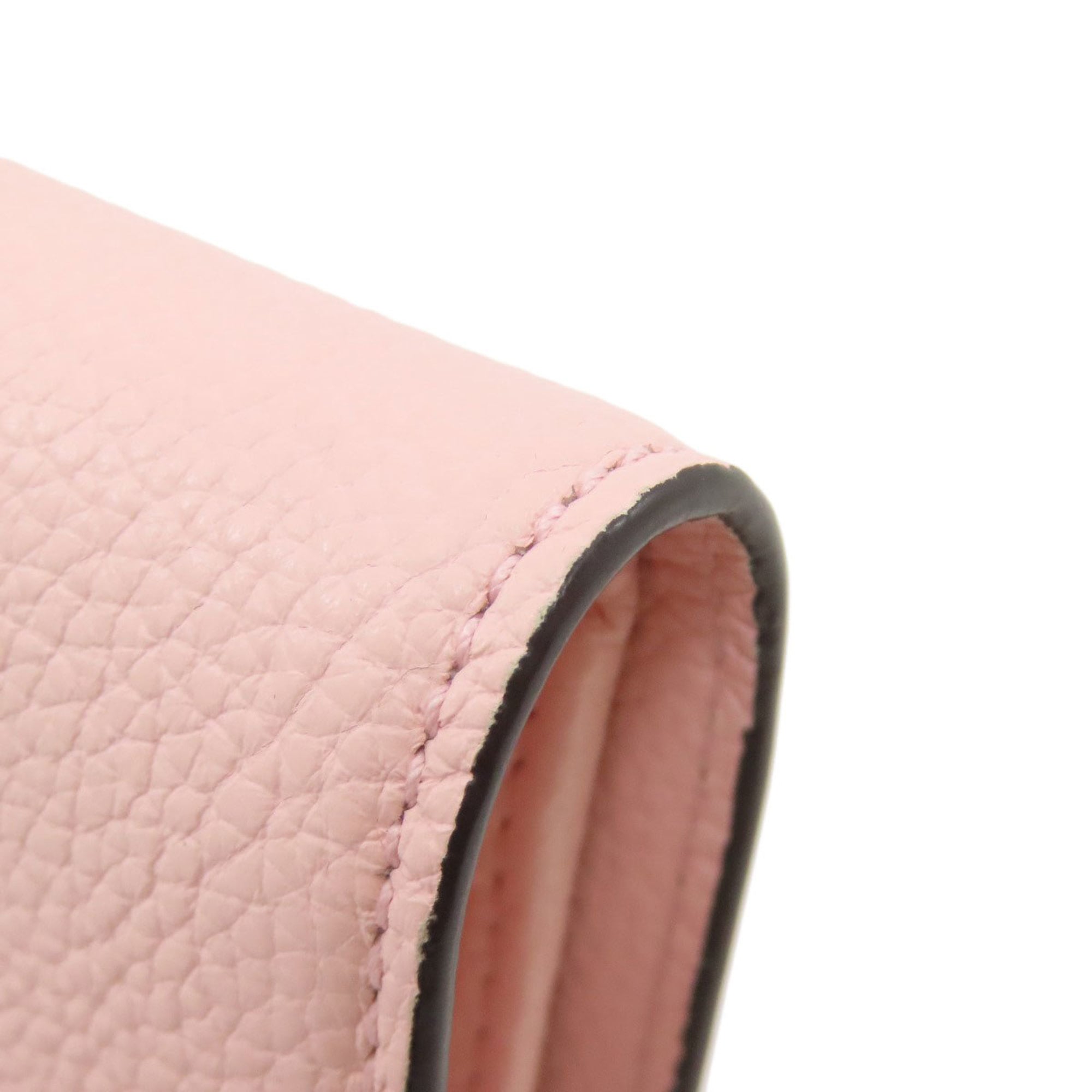 Salvatore Ferragamo Gancini Pink Leather Wallet (Bi-Fold) (Pre-Owned)