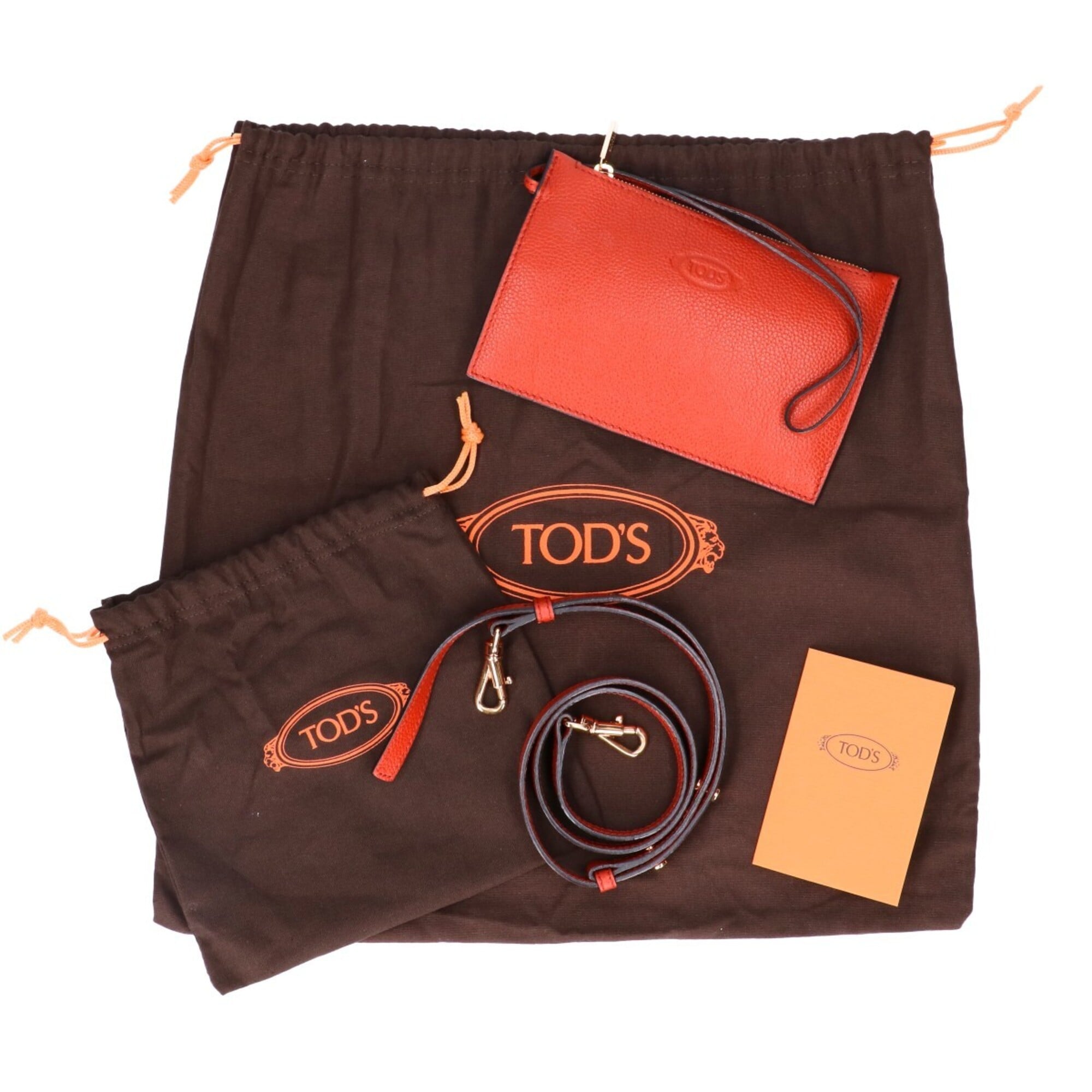 Tod's Orange Leather Handbag Shopping Bag (Pre-Owned)