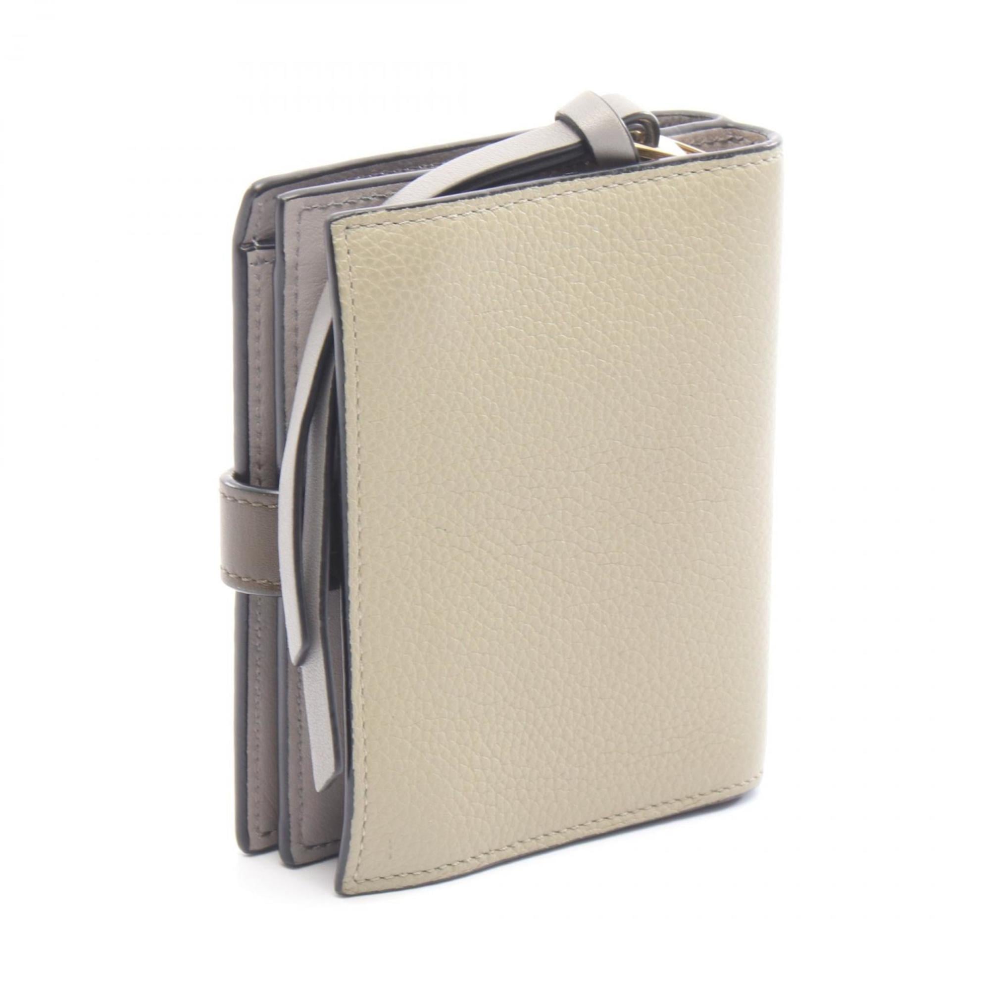 Loewe Gray Green Khaki Leather Wallet (Bi-Fold) (Pre-Owned)