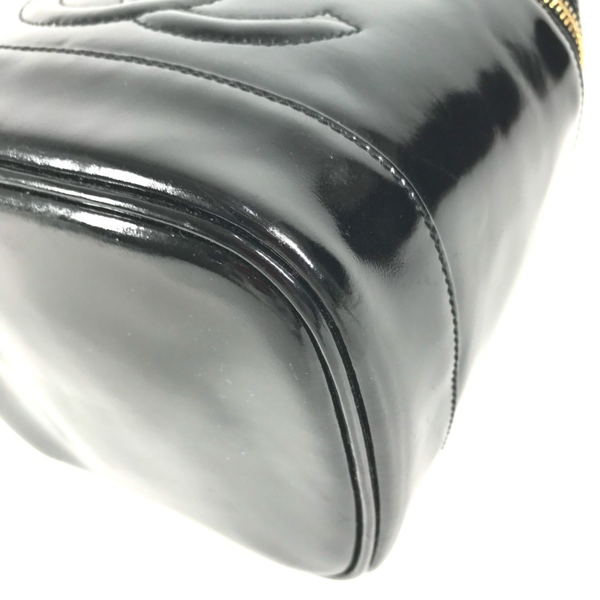 Chanel Black Leather Handbag Vanity Bag (Pre-Owned)