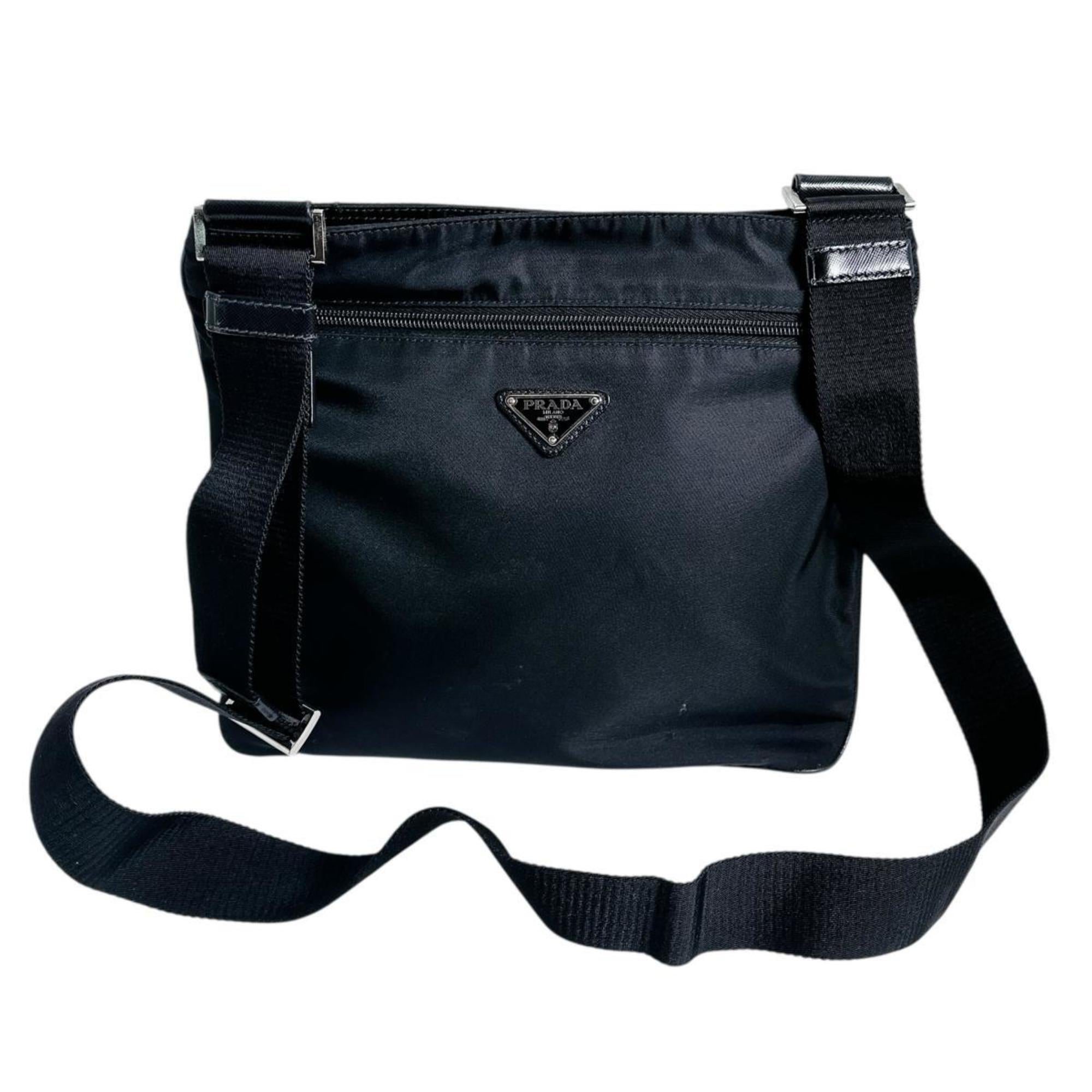 Prada Black Nylon Shoulder Bag Sling Bag (Pre-Owned)
