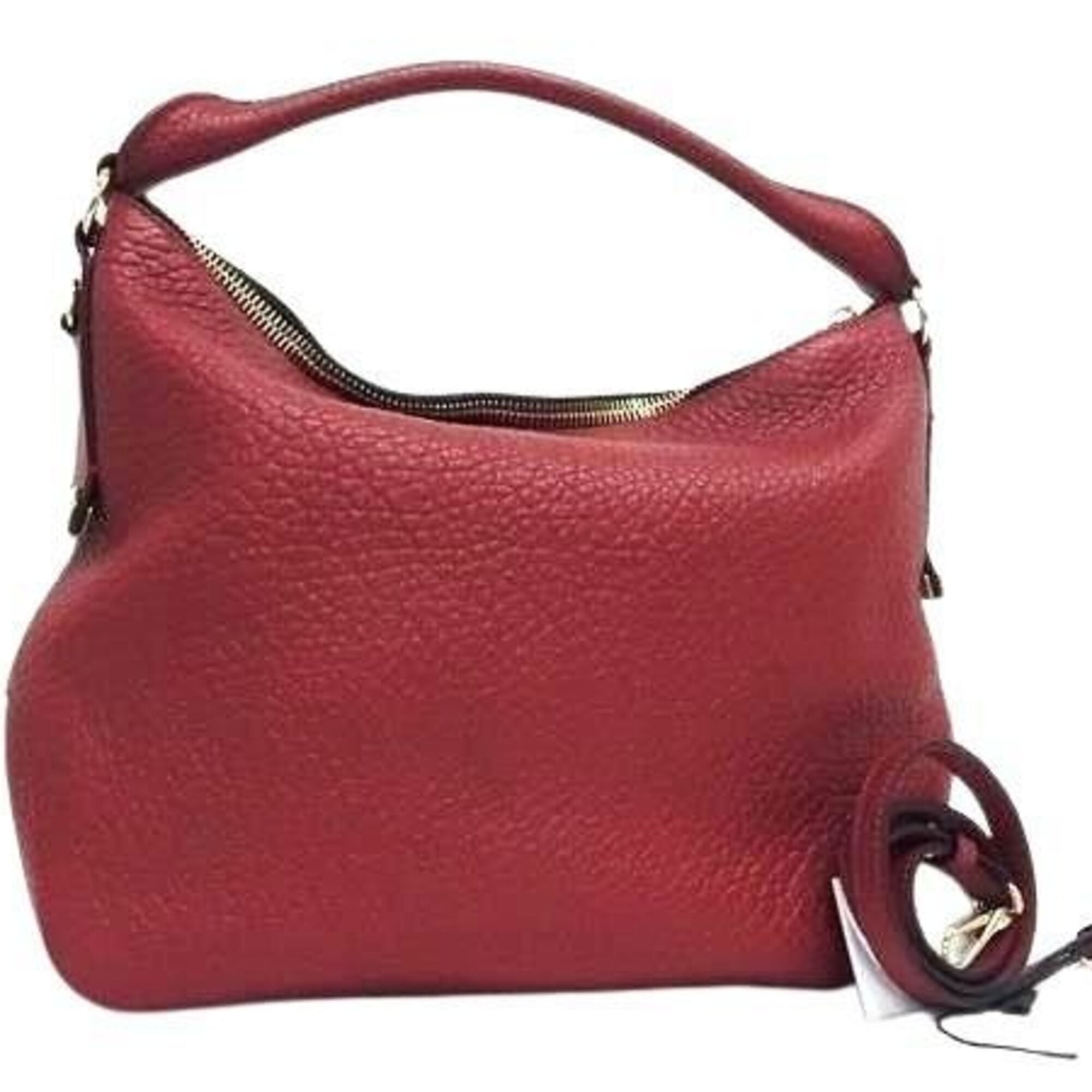 Burberry Red Color Leather Handbag Shoulder Bag (Pre-Owned)