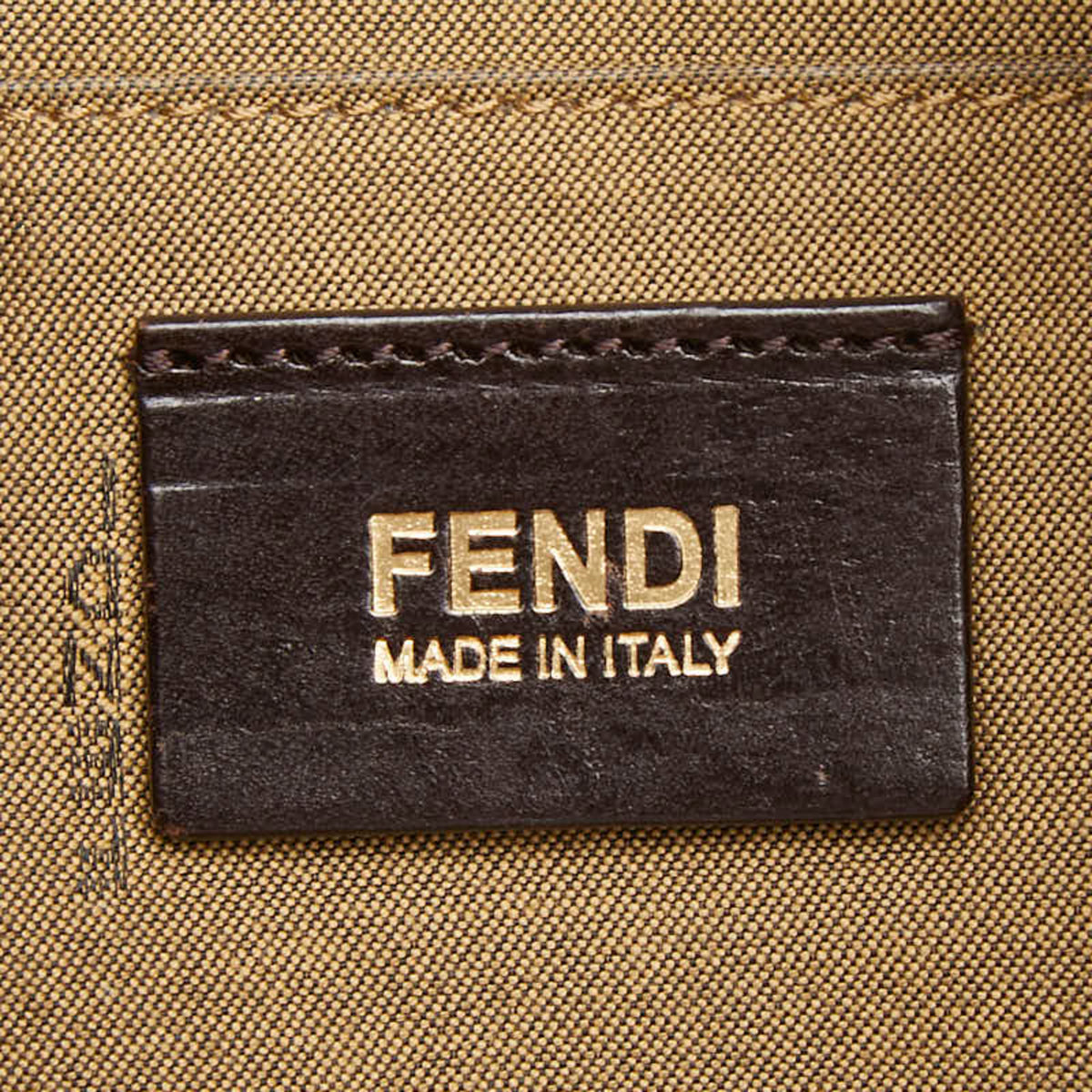 Fendi Zucca Brown Canvas Leather Shoulder Bag (Pre-Owned)