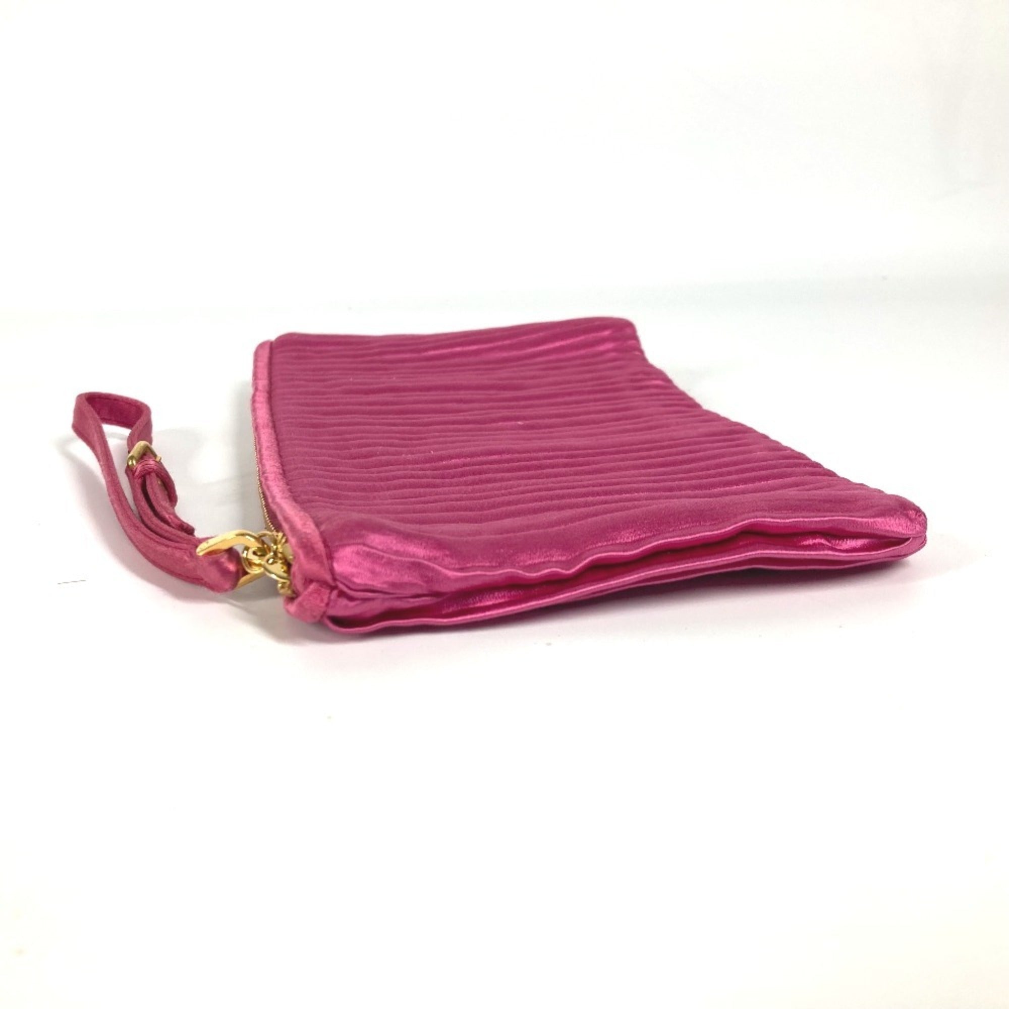 Miu Miu Pink Rayon Silk Clutch Bag Pouch (Pre-Owned)