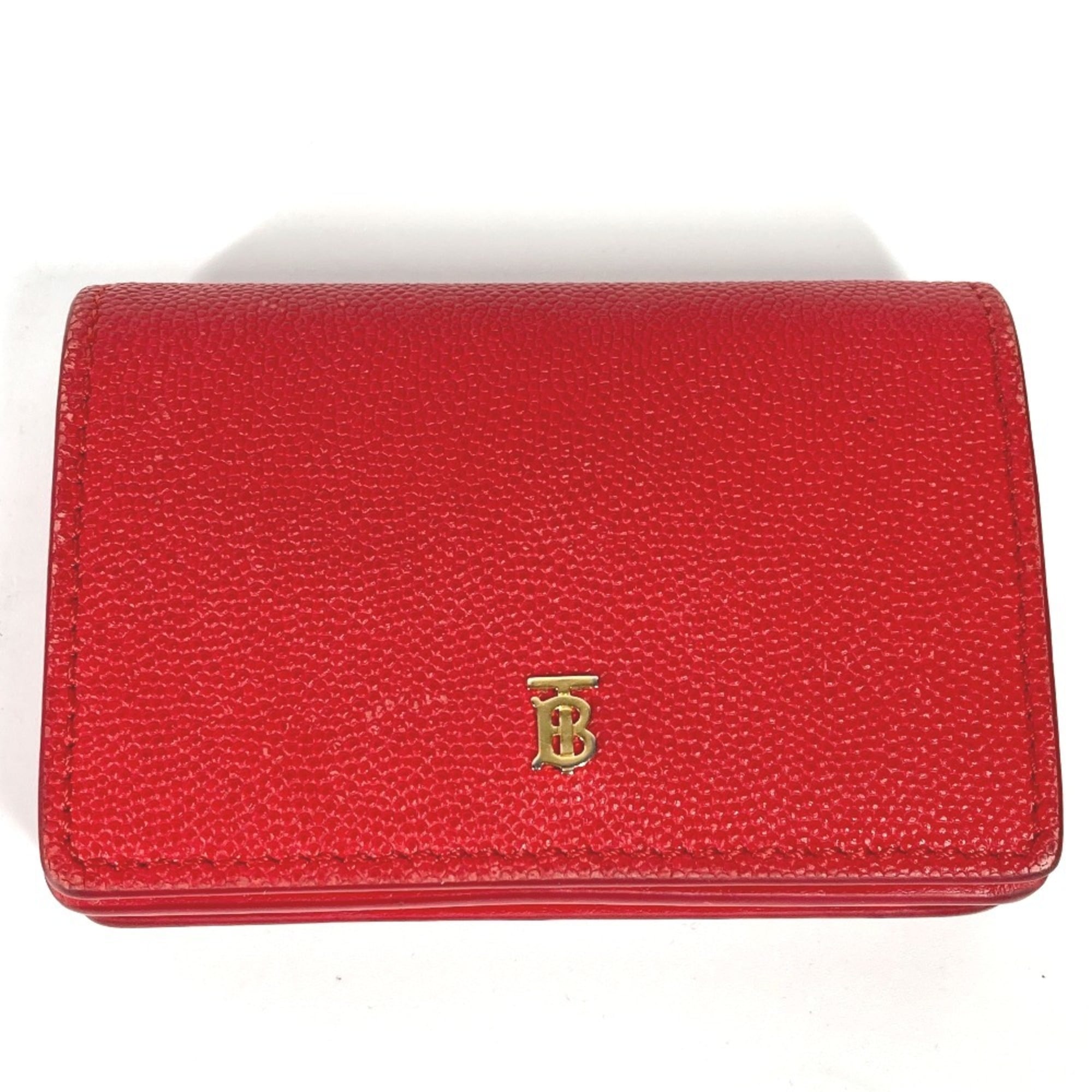 Burberry Red Color Leather Wallet (Bi-Fold) (Pre-Owned)