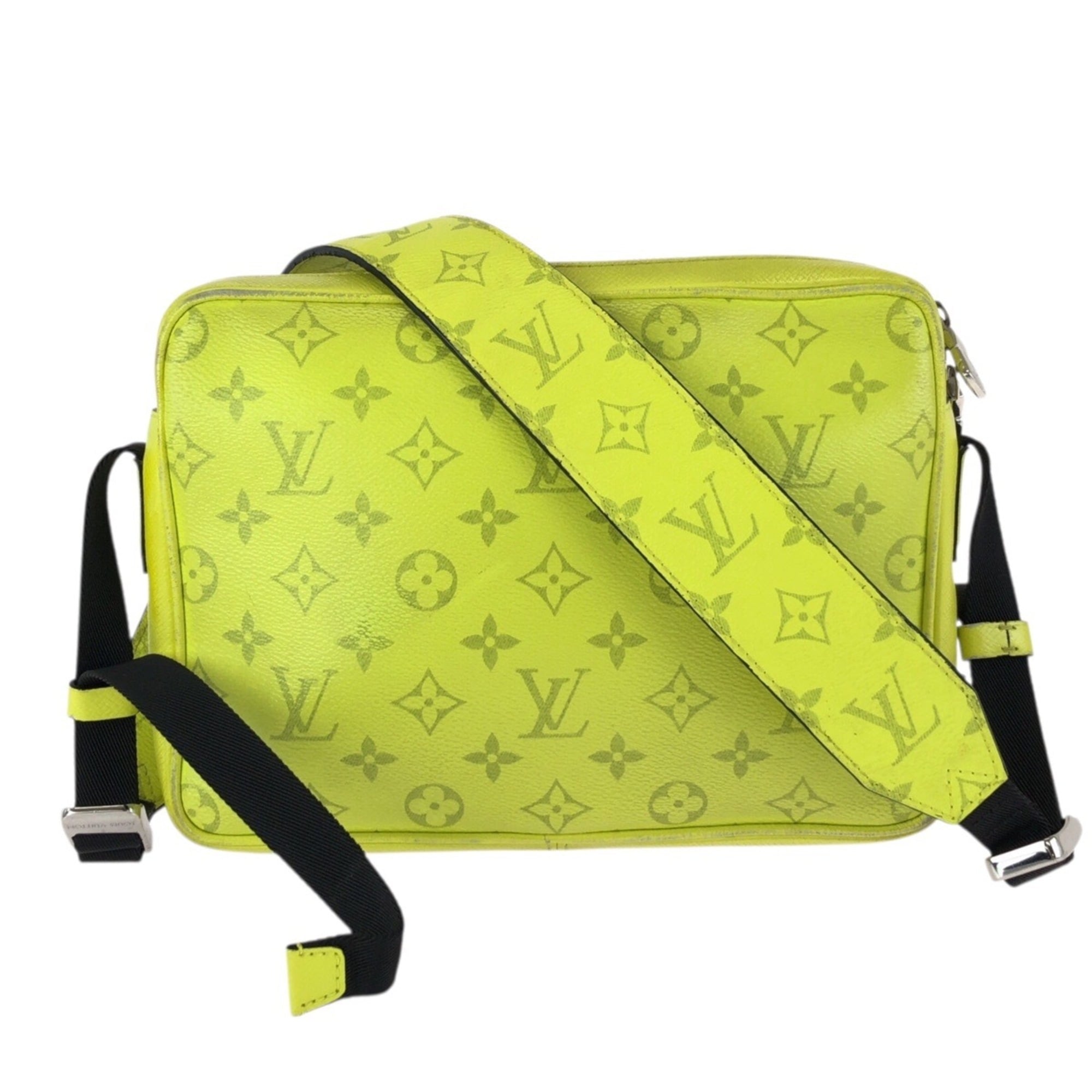 Louis Vuitton Black Yellow Pvc Messenger Bag Shoulder Bag (Pre-Owned)