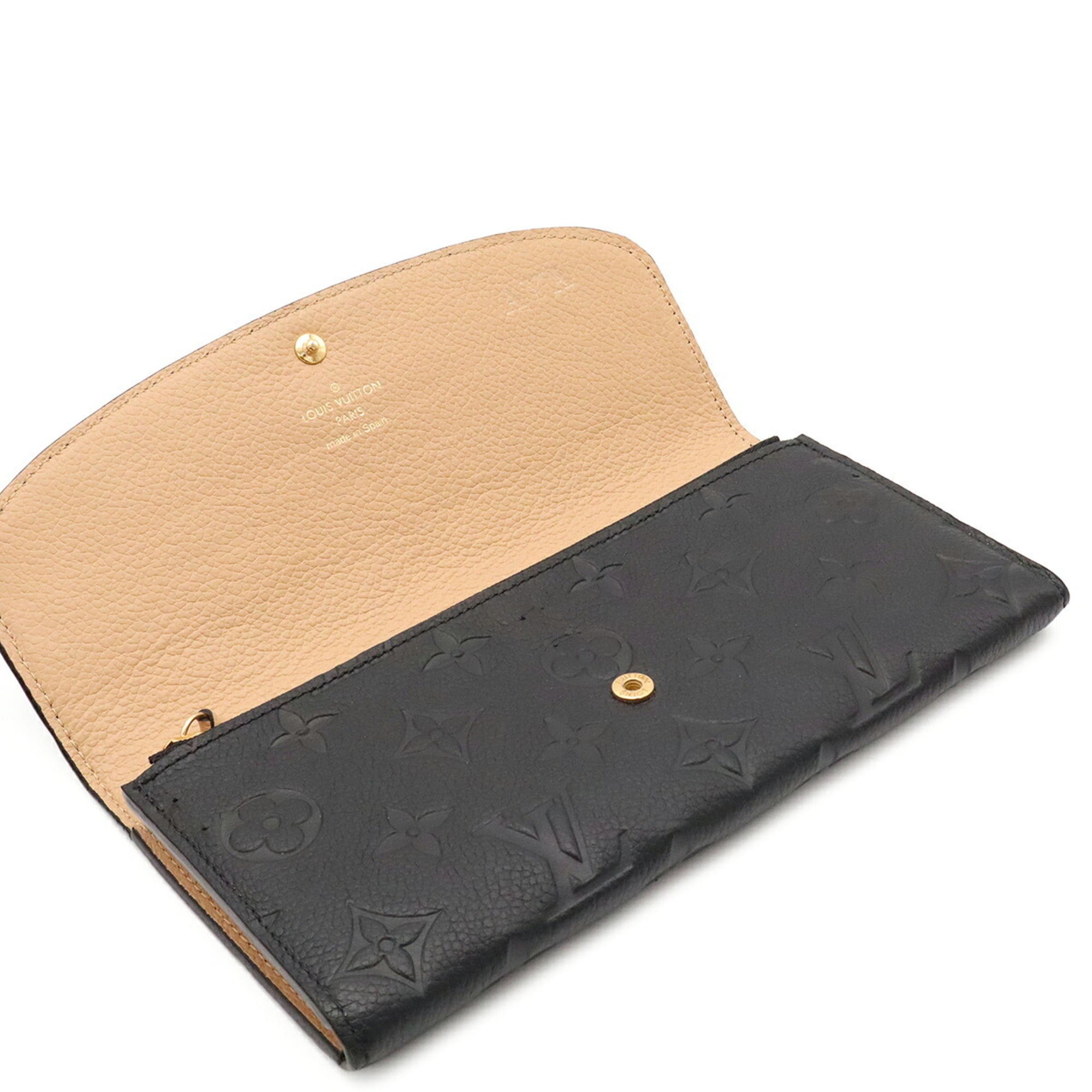 Louis Vuitton Noir Monogram Empreinte Leather Long Wallet (Bi-Fold) (Pre-Owned)