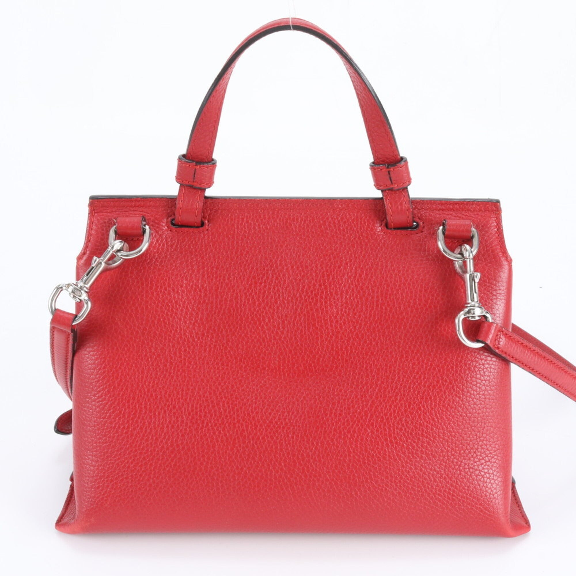 Gucci Red Color Leather Handbag Shoulder Bag (Pre-Owned)