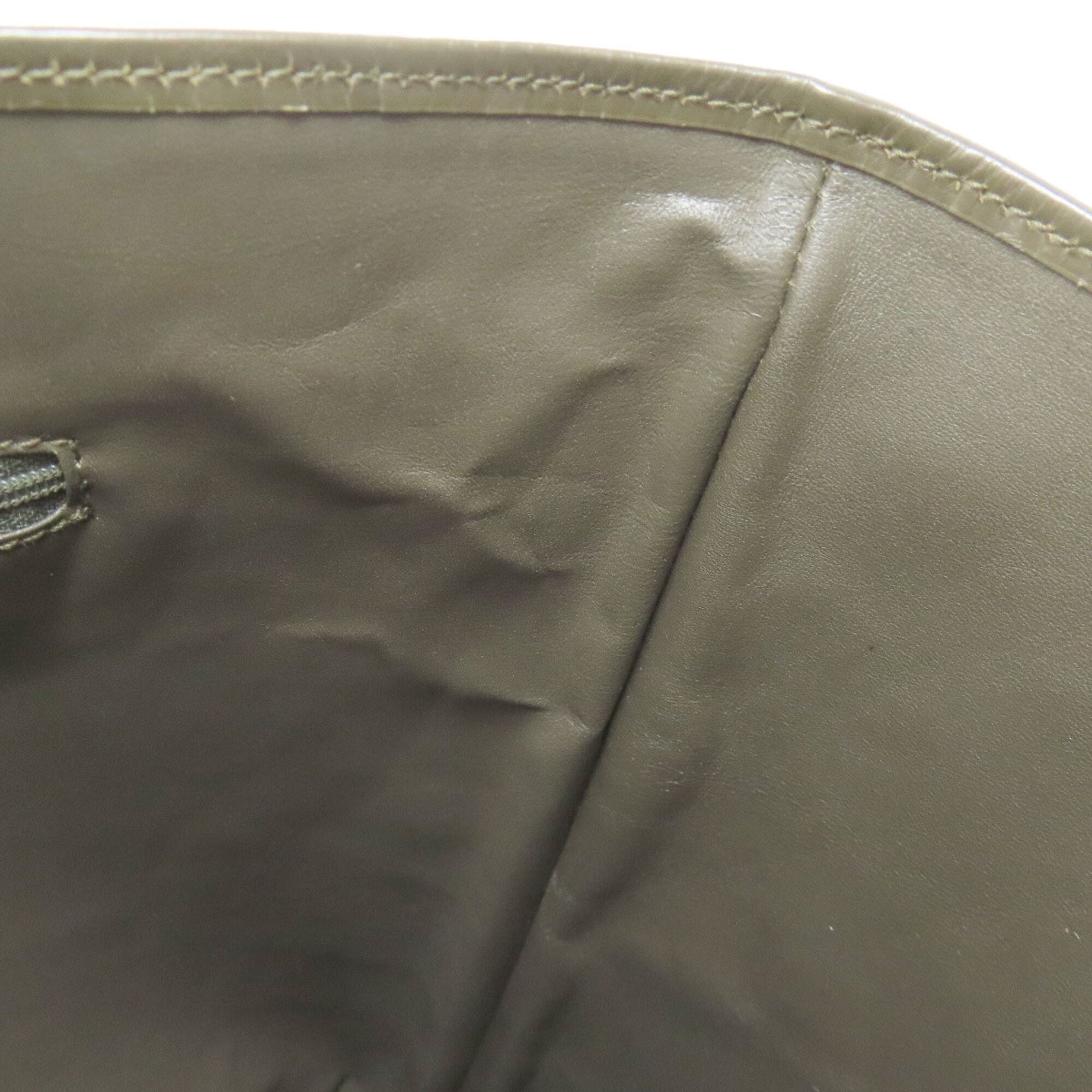 Gucci Khaki Brown Nylon Leather Tote Bag (Pre-Owned)