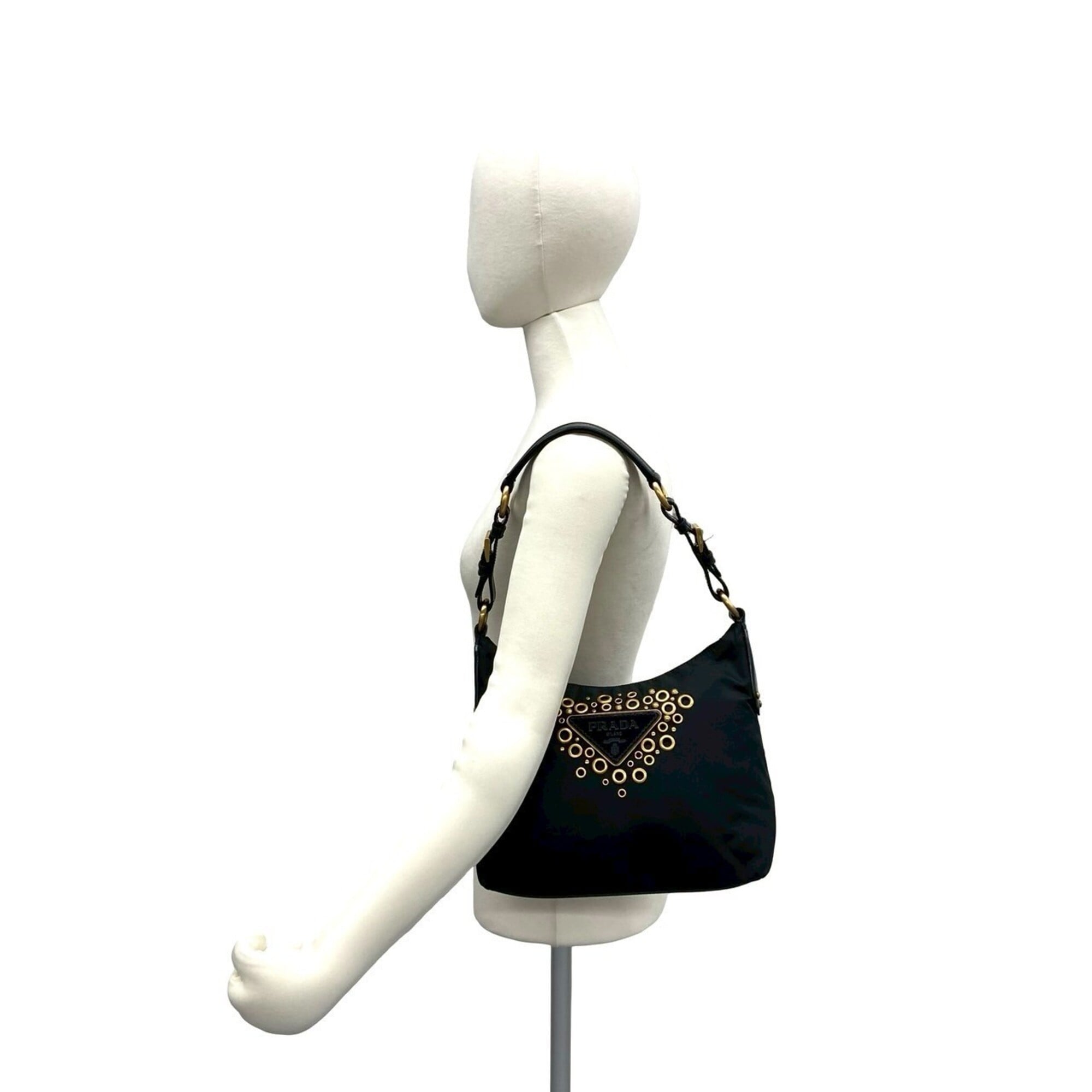 Prada Black Nylon Patent Leather Shoulder Bag (Pre-Owned)