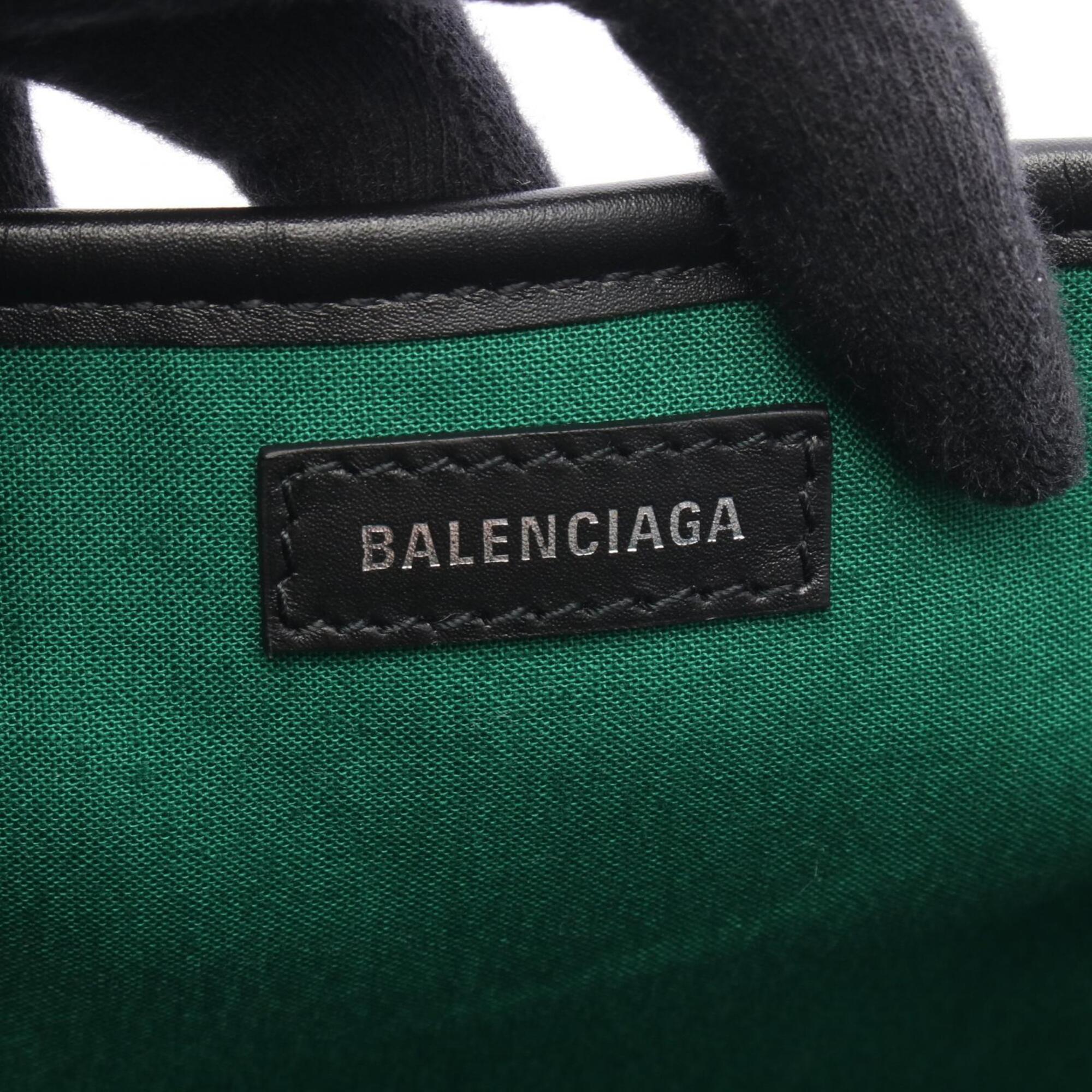Balenciaga Black Green Multi-Color Wool Leather Handbag Pouch Tote Bag (Pre-Owned)