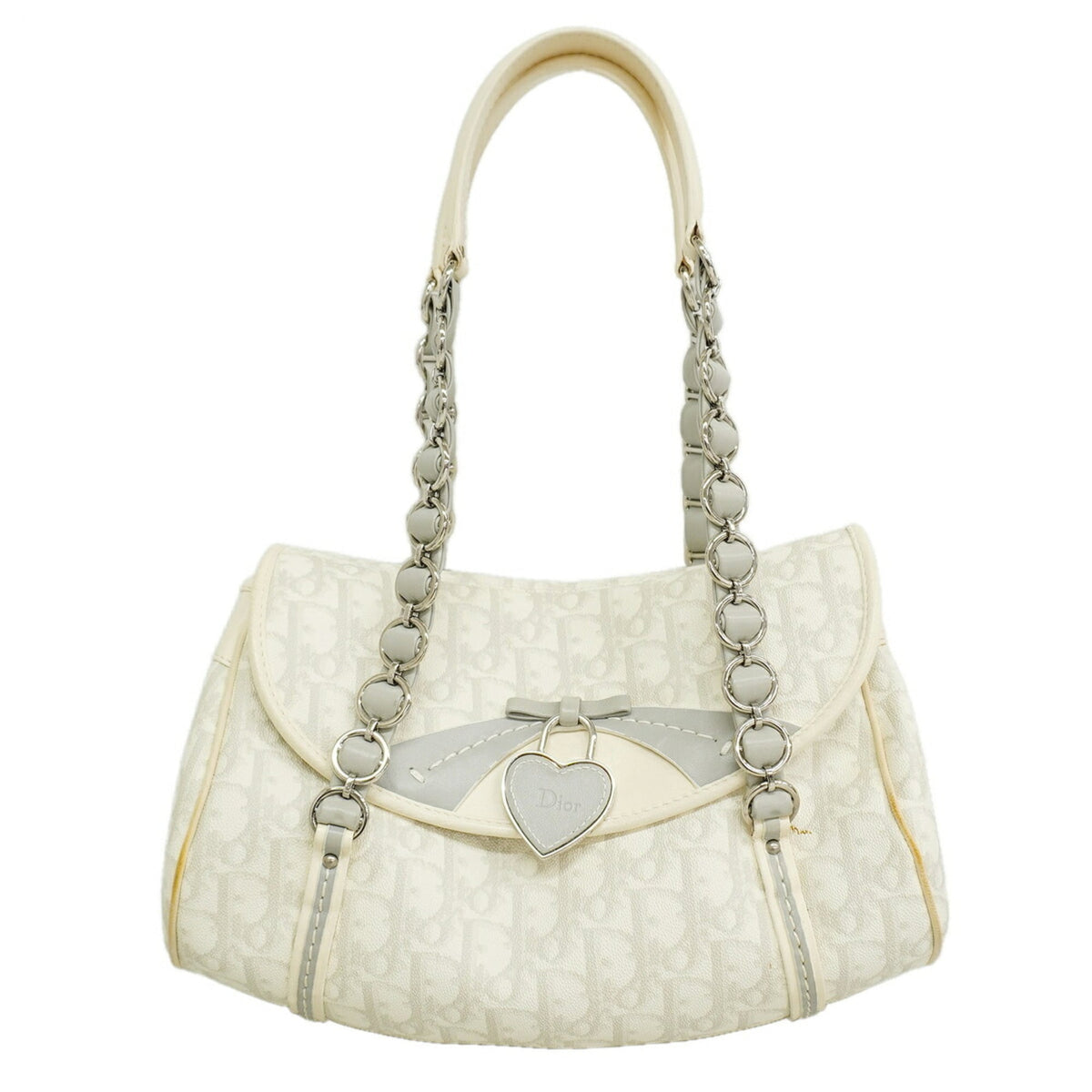 Christian Dior White Leather Pvc Shoulder Bag (Pre-Owned)