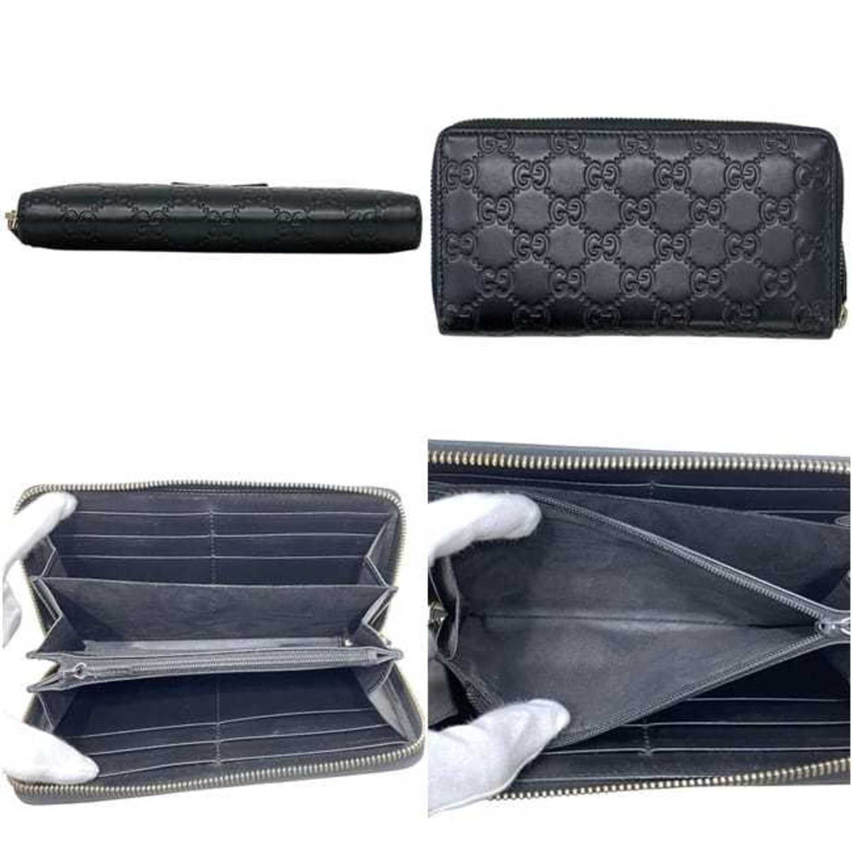 Gucci Black Leather Long Wallet (Bi-Fold) (Pre-Owned)
