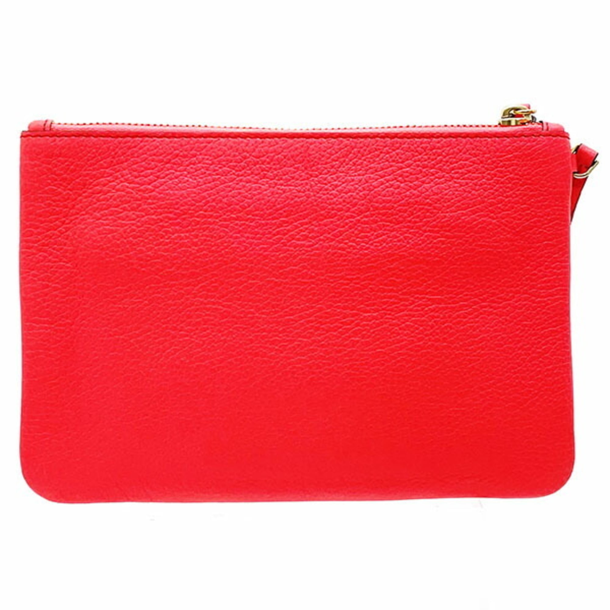 Anya Hindmarch Gold Leather Clutch Bag Pouch (Pre-Owned)