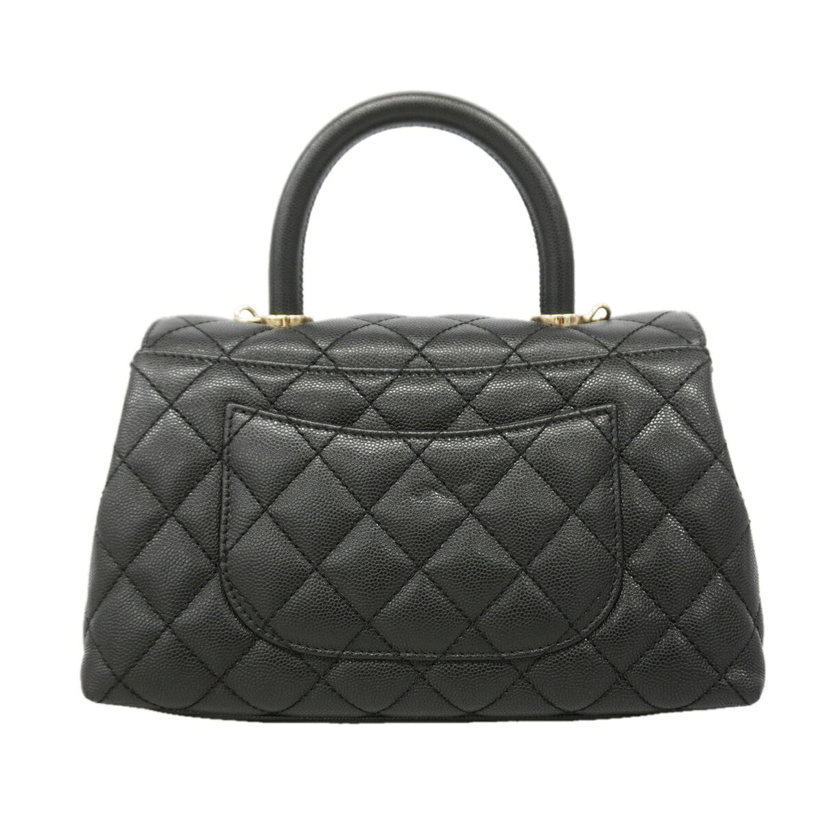 Chanel Black Grained Calfskin Handbag (Pre-Owned)