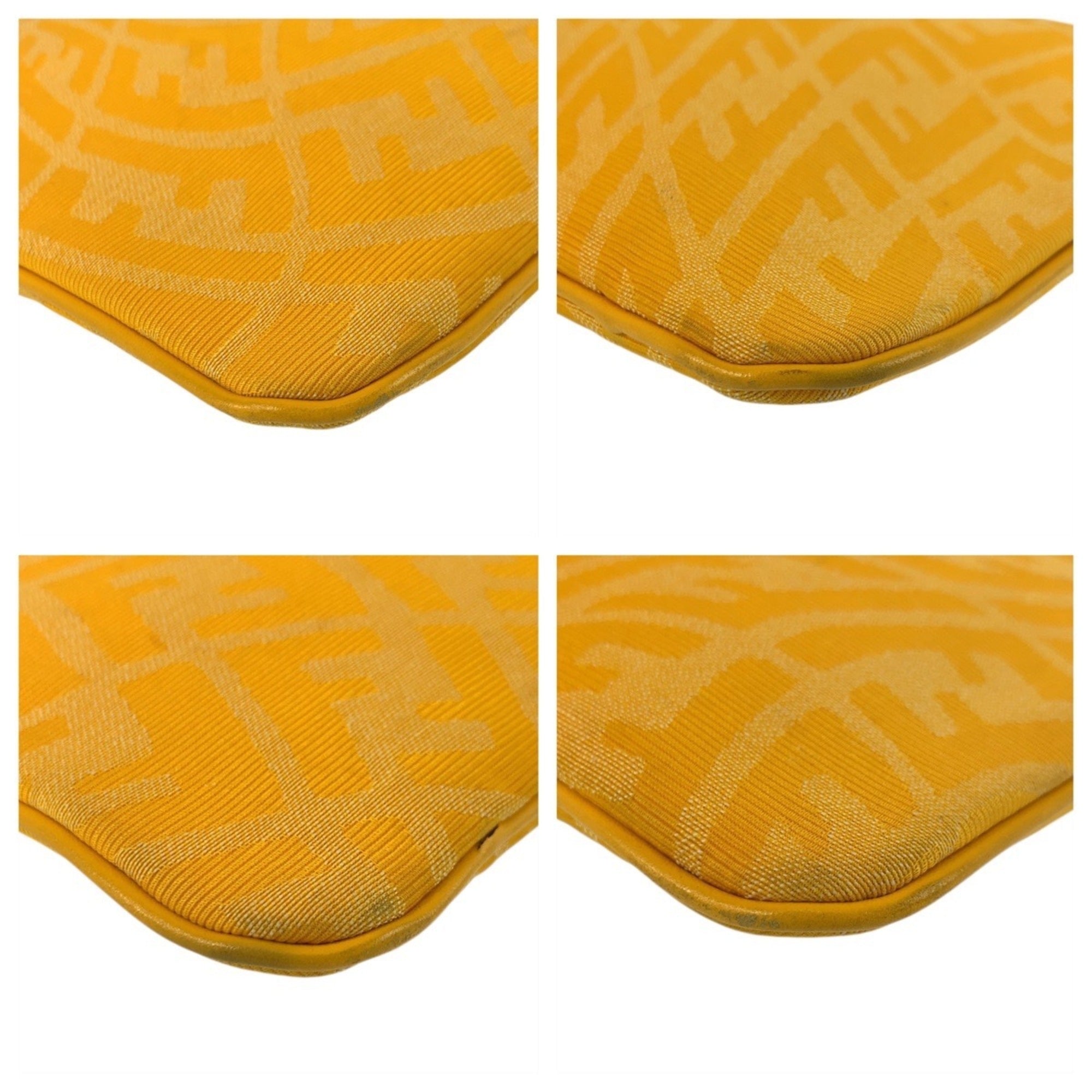 Fendi Yellow Canvas Clutch Bag (Pre-Owned)