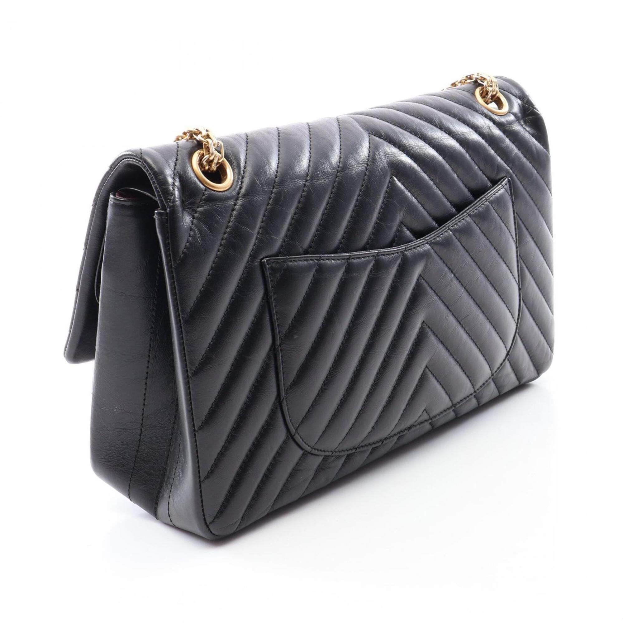 Chanel Black Leather Handbag Shoulder Bag (Pre-Owned)