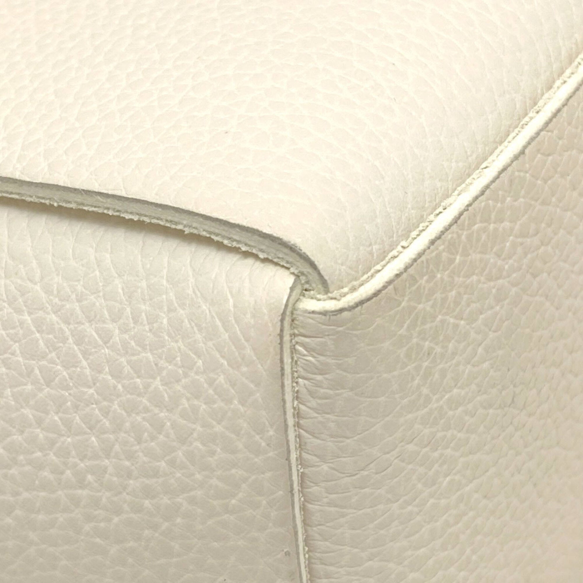 Bottega Veneta White Leather Handbag Pouch (Pre-Owned)