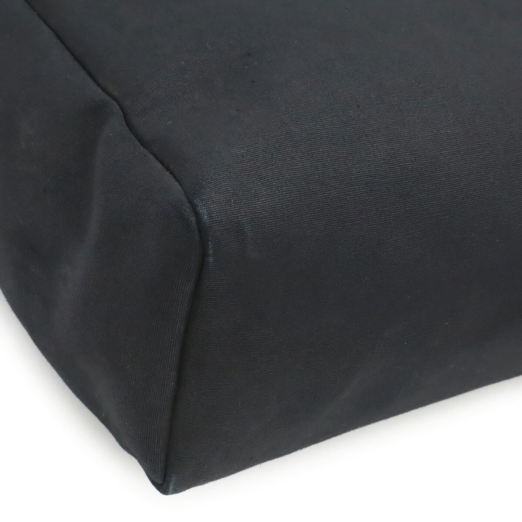 Hermes Black Toile Officier Leather Handbag Shoulder Bag (Pre-Owned)