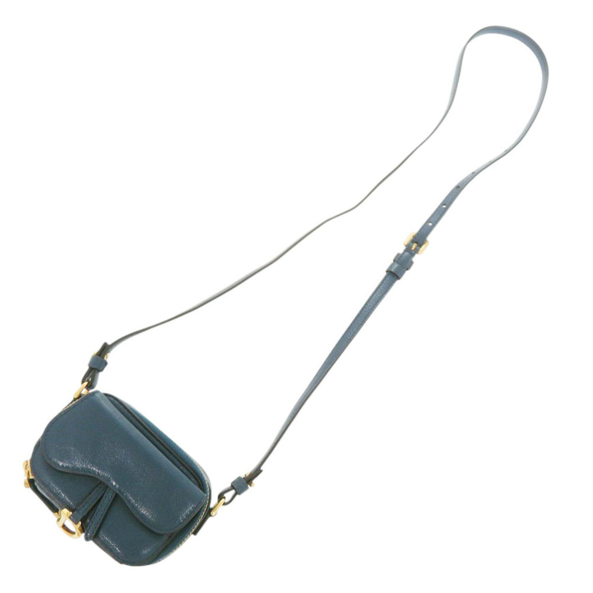 Christian Dior Blue Leather Shoulder Bag (Pre-Owned)