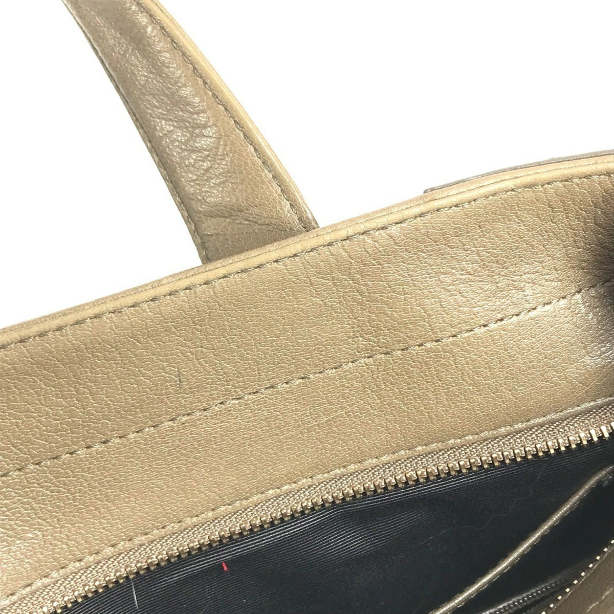 Bvlgari Gray Leather Handbag Shoulder Bag Tote Bag (Pre-Owned)