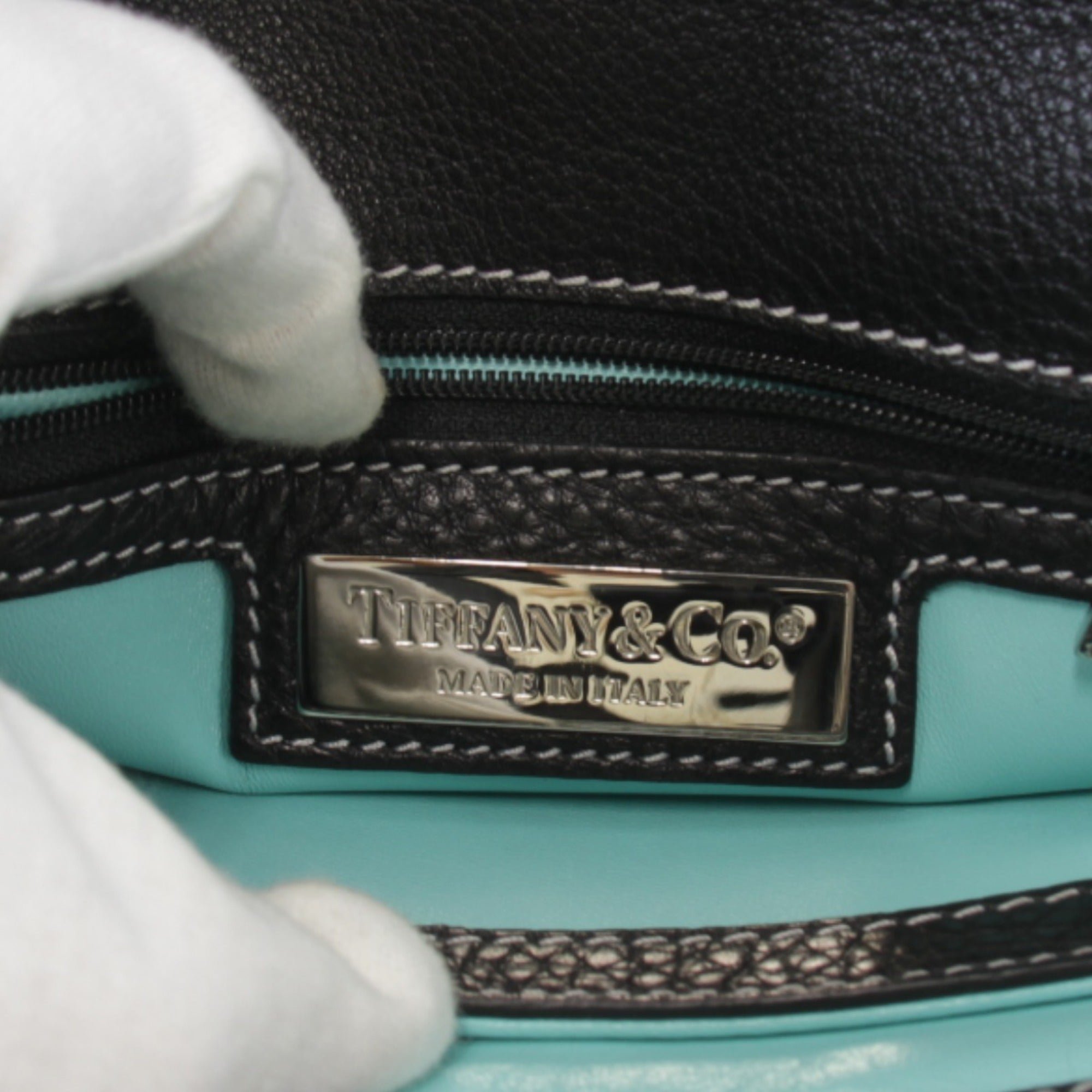 Tiffany Black Leather Shoulder Bag (Pre-Owned)