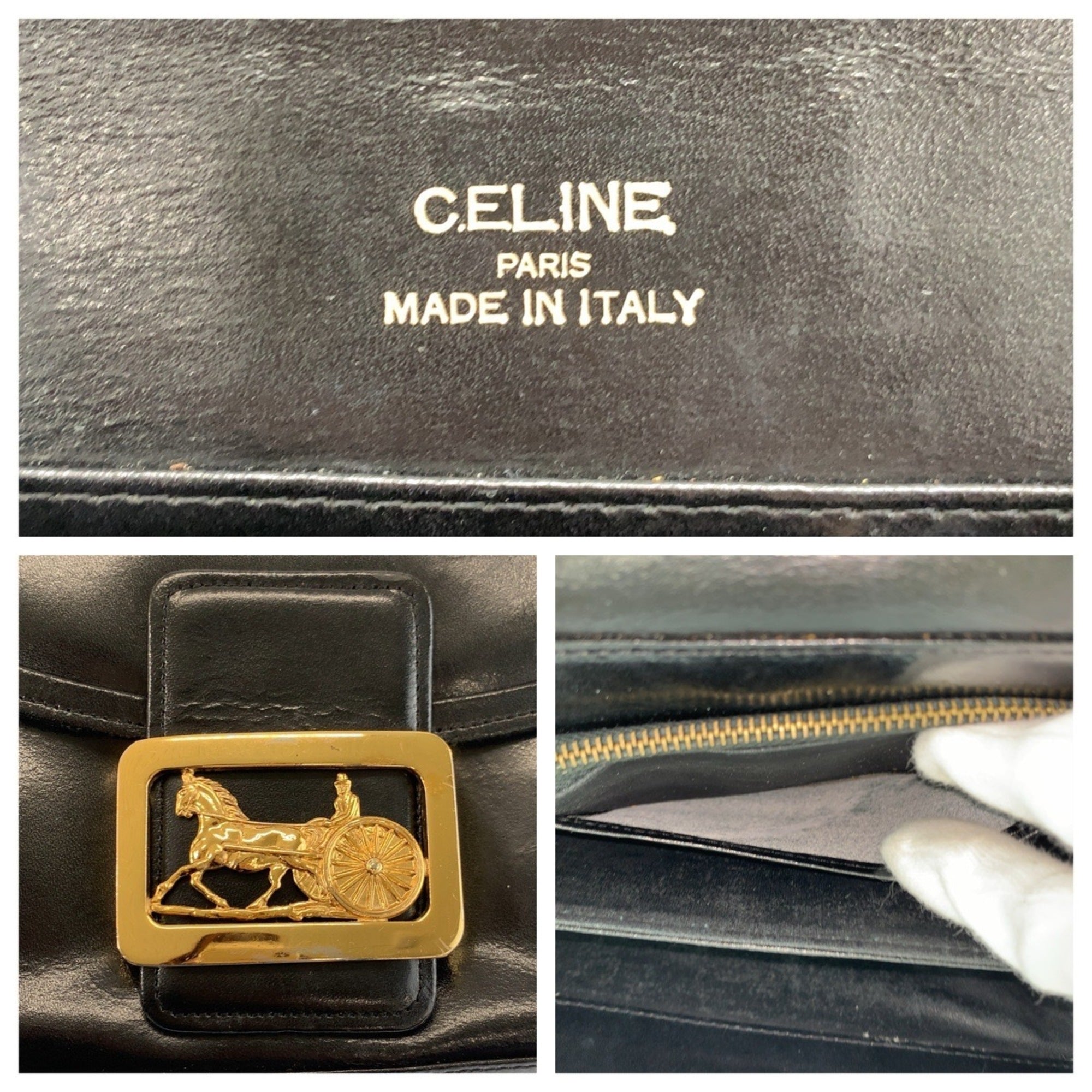 Celine Black Leather Shoulder Bag (Pre-Owned)