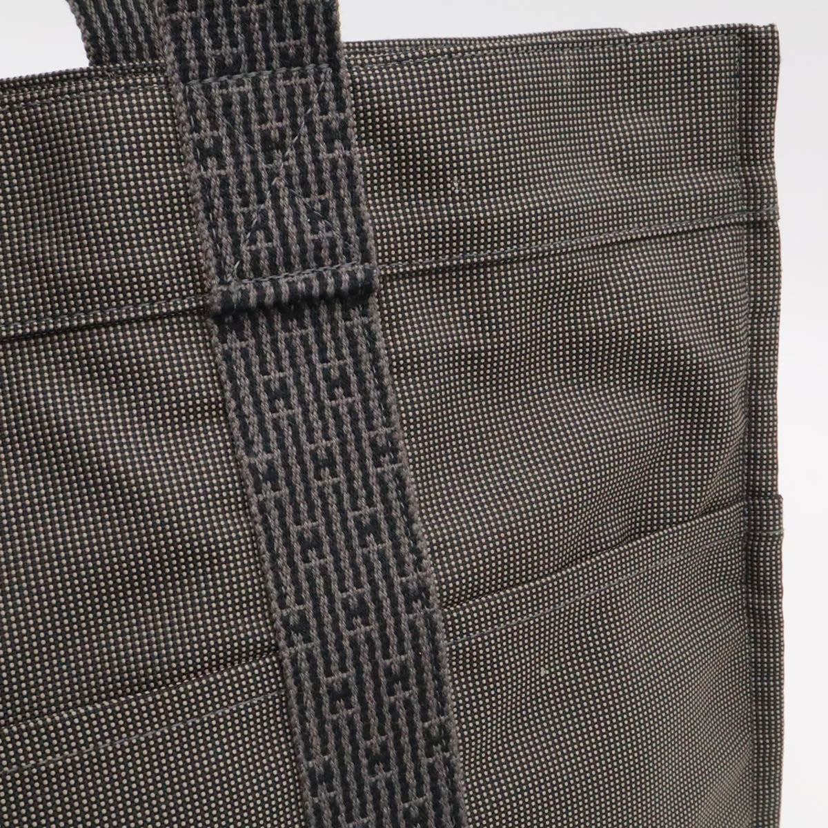 Hermes Gray Fabric Handbag Tote Bag (Pre-Owned)