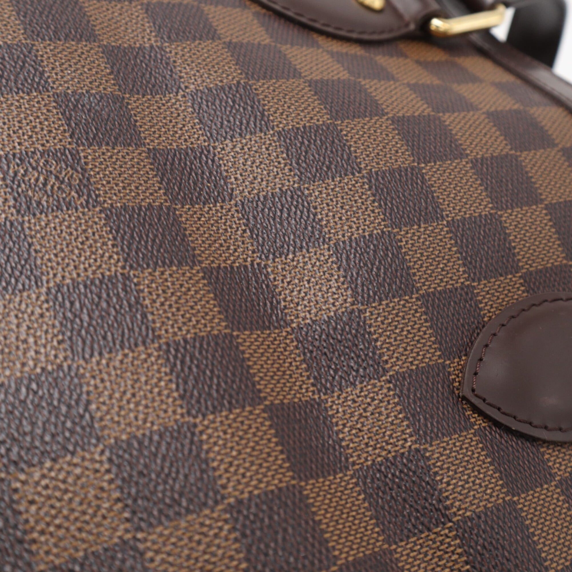 Louis Vuitton Beige Brown Damier Canvas Leather Coated Canvas Handbag (Pre-Owned)