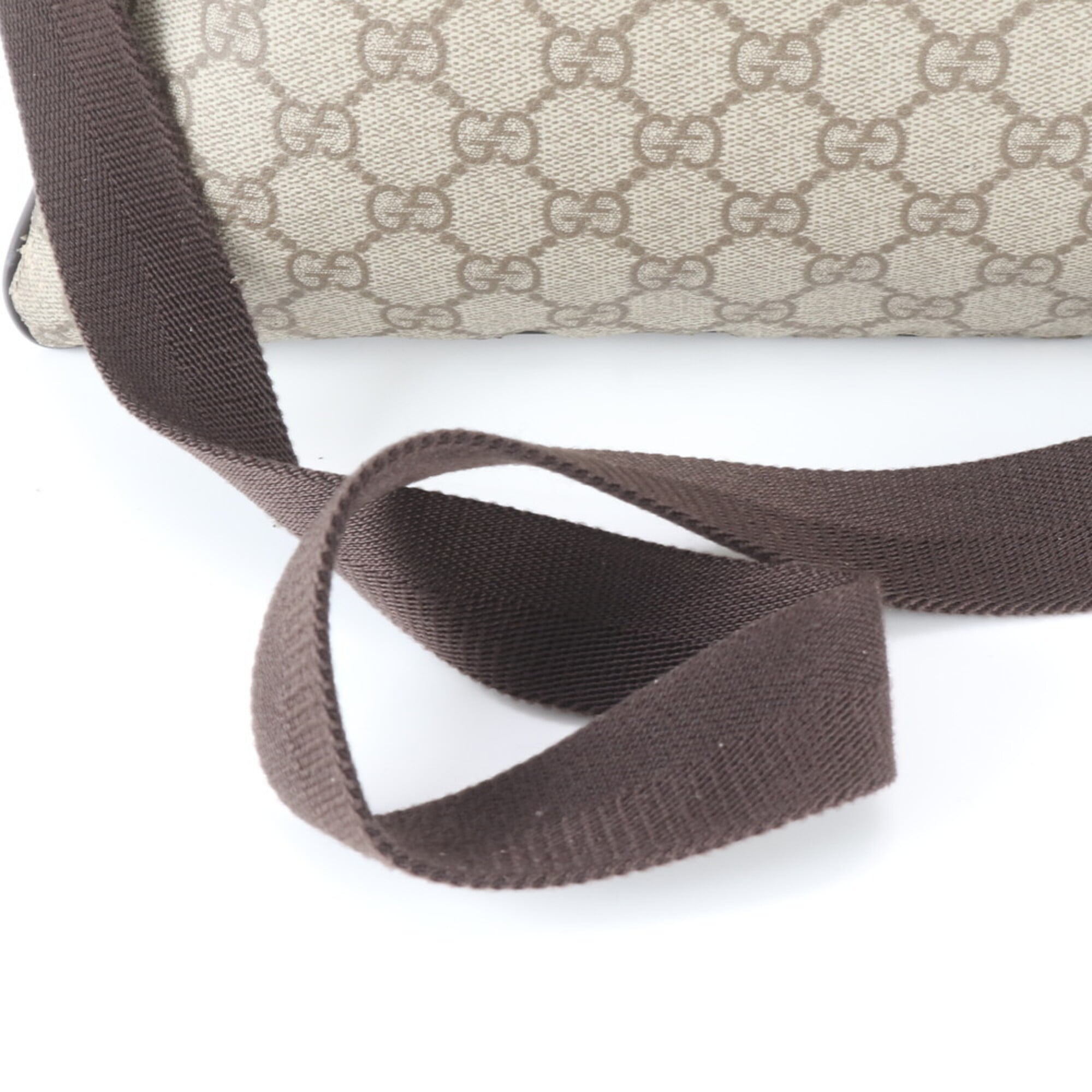 Gucci Beige Leather Coated Canvas Shoulder Bag Tote Bag (Pre-Owned)