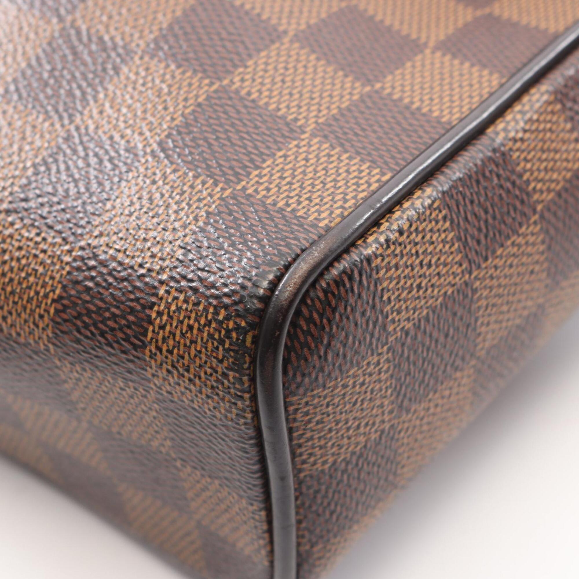 Louis Vuitton Black Brown Damier Canvas Coated Canvas Leather Handbag Shoulder Bag (Pre-Owned)