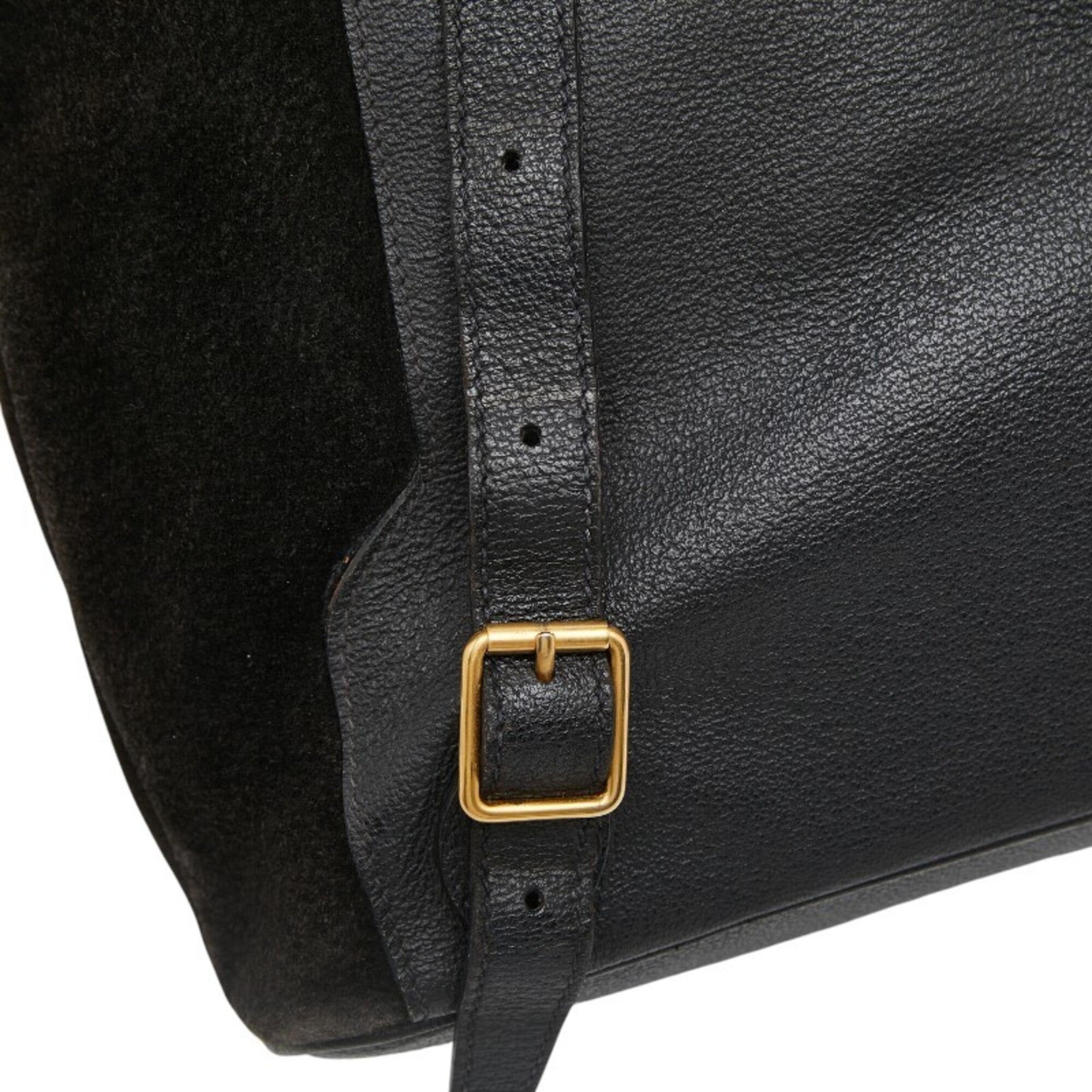 Gucci Black Suede Leather Backpack (Pre-Owned)