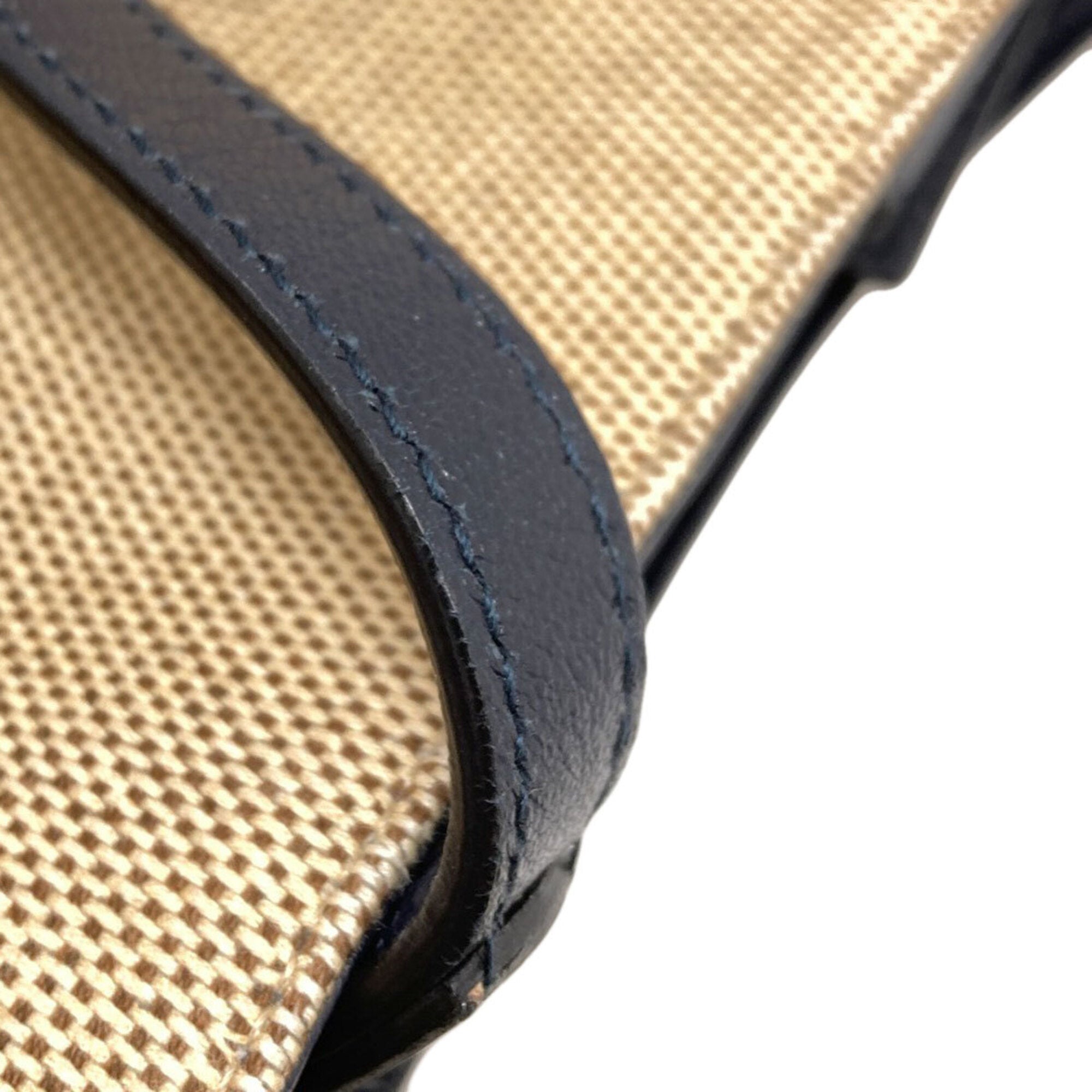 Gucci Beige Navy Canvas Tote Bag (Pre-Owned)