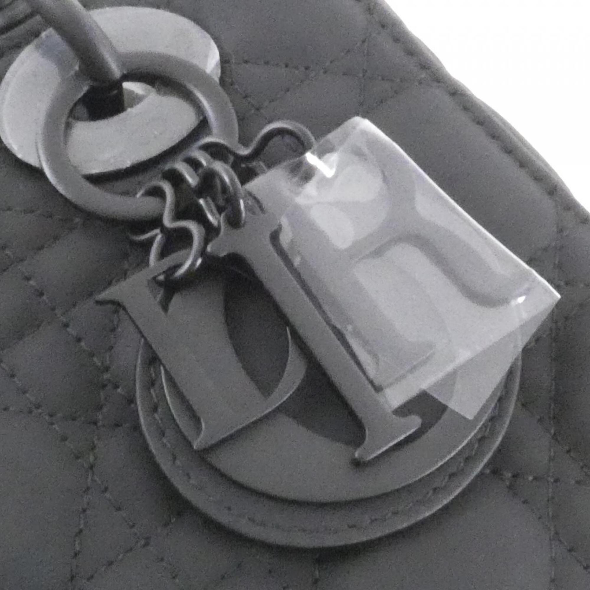 Christian Dior Lady Dior Black Leather Handbag (Pre-Owned)