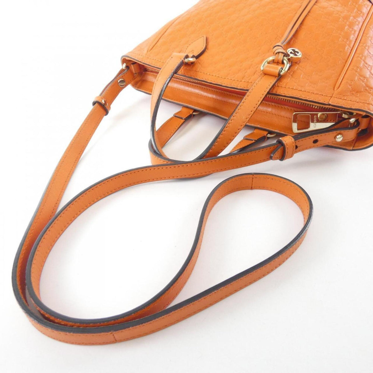 Gucci Orange Micro Gg Leather Handbag (Pre-Owned)