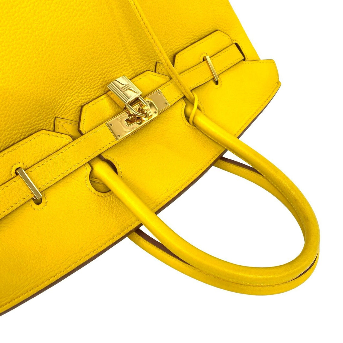 Hermes Yellow Taurillon Clemence Leather Handbag (Pre-Owned)