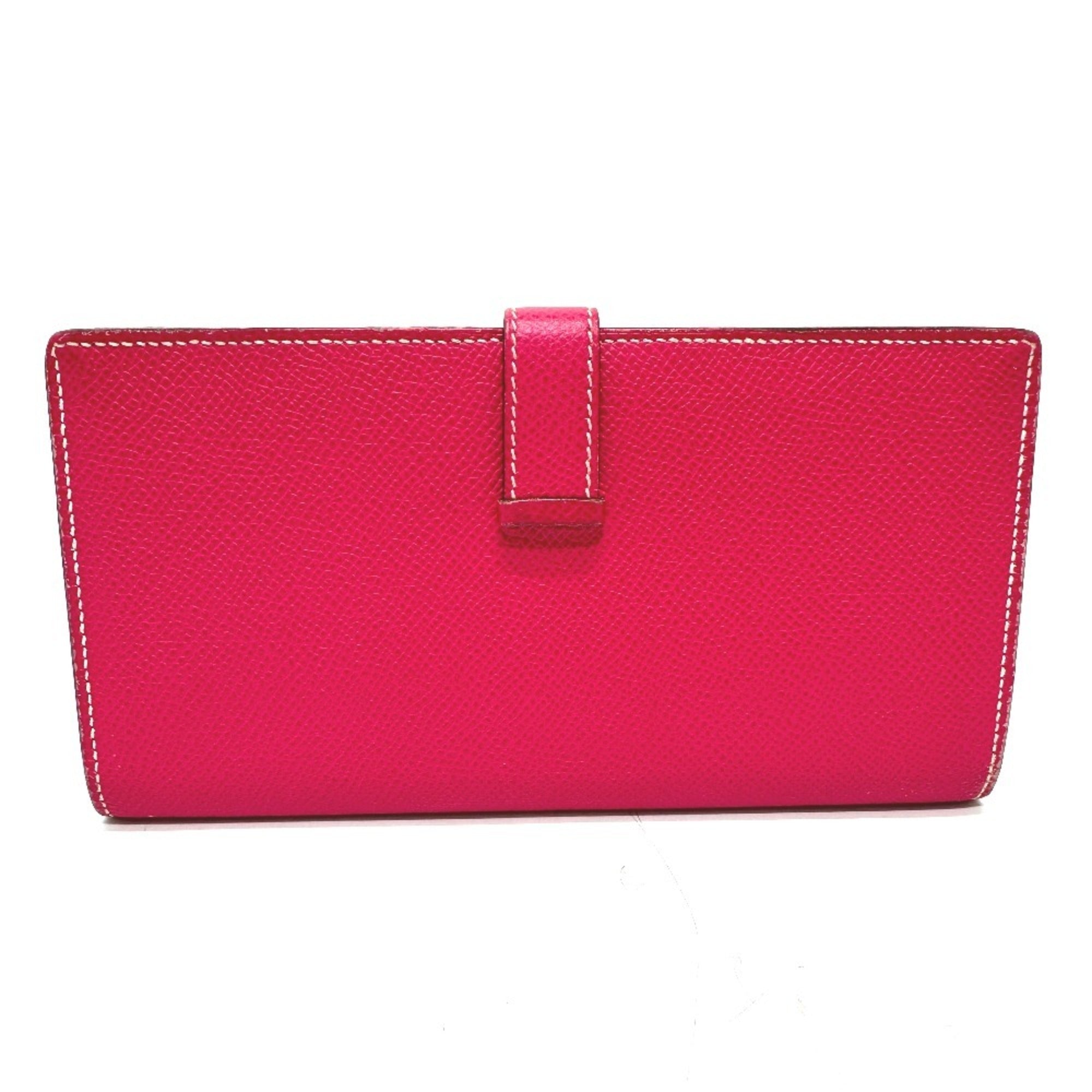 Hermes Pink Epsom Leather Long Wallet (Bi-Fold) (Pre-Owned)