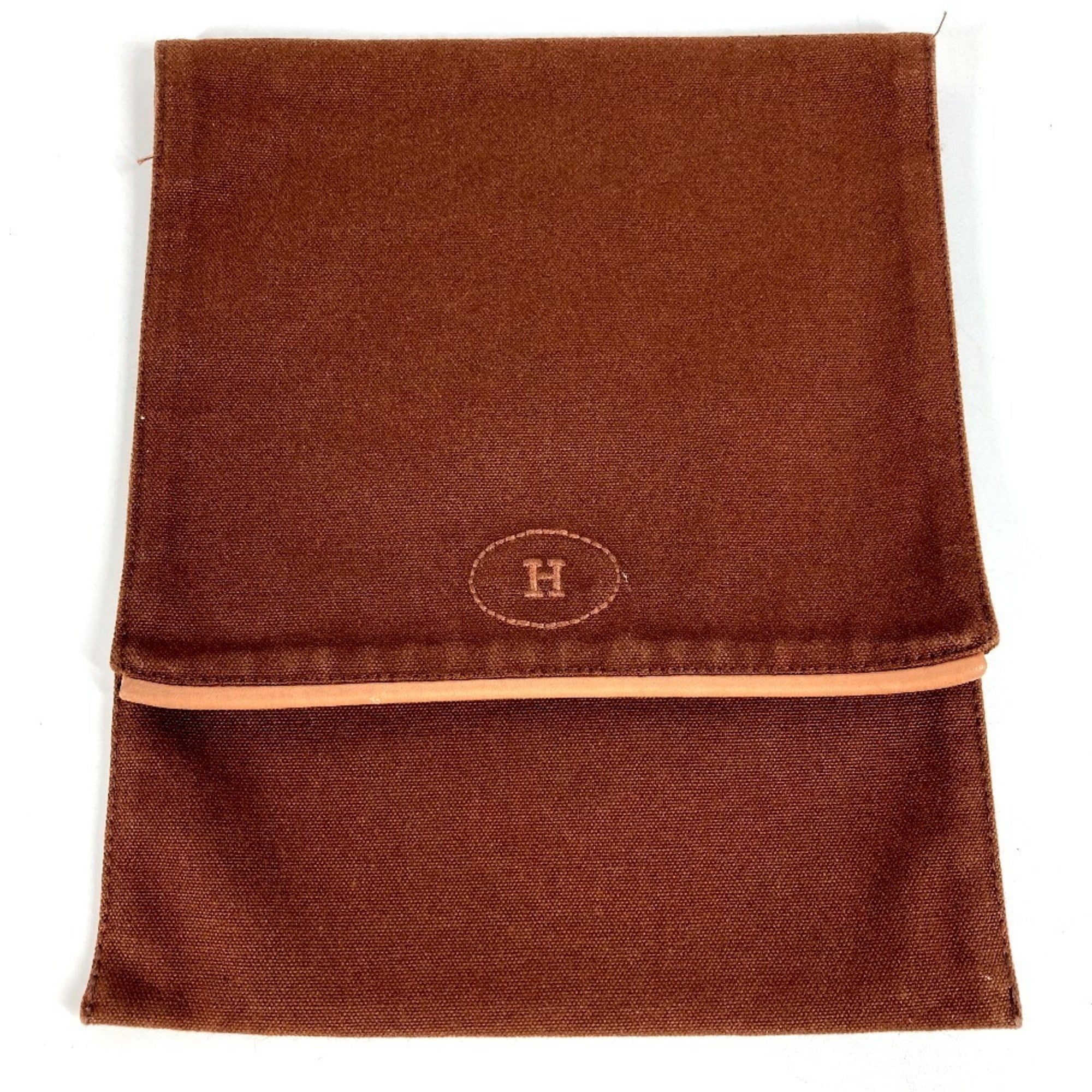 Hermes Brown Canvas Pouch (Pre-Owned)