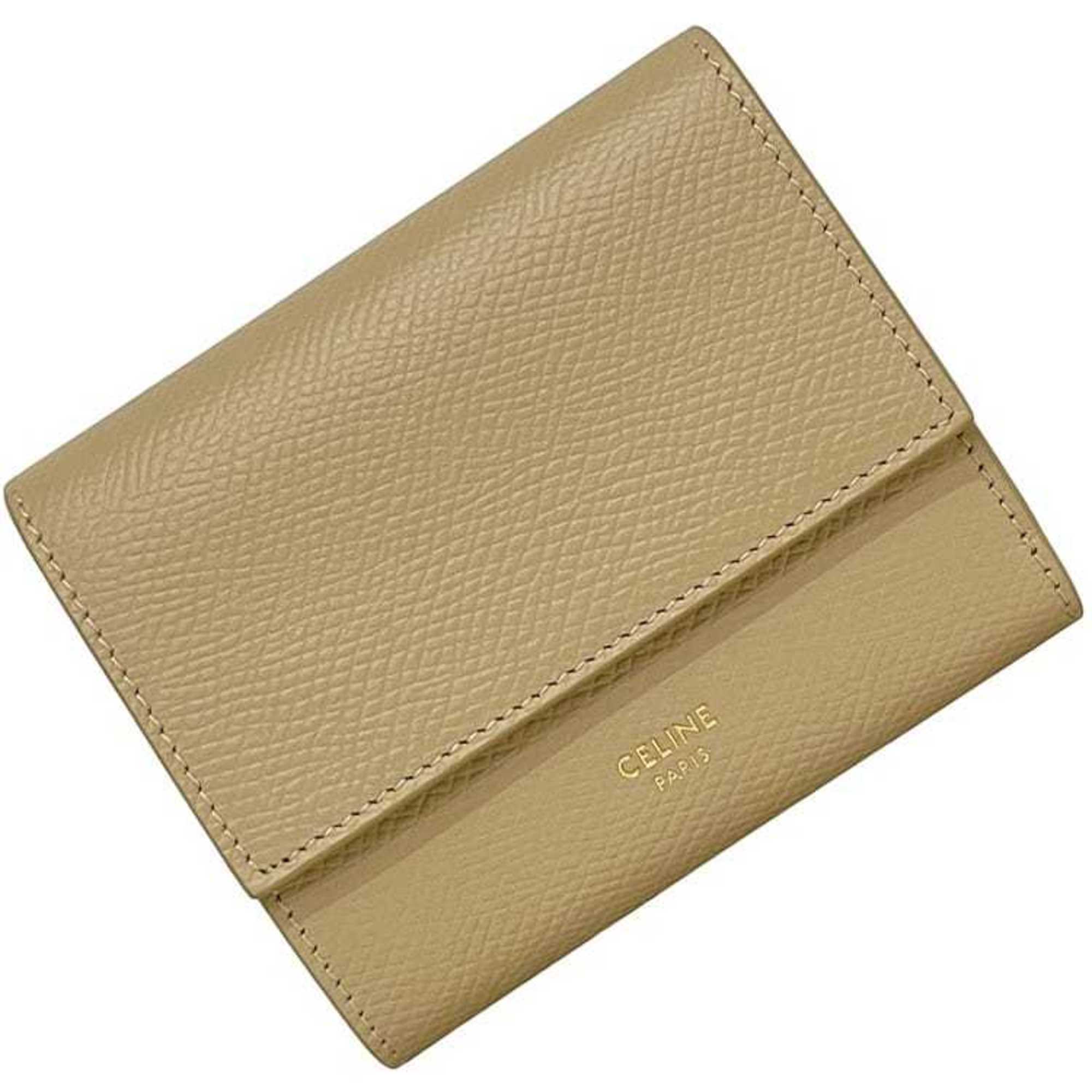 Celine Beige Leather Wallet (Tri-Fold) (Pre-Owned)