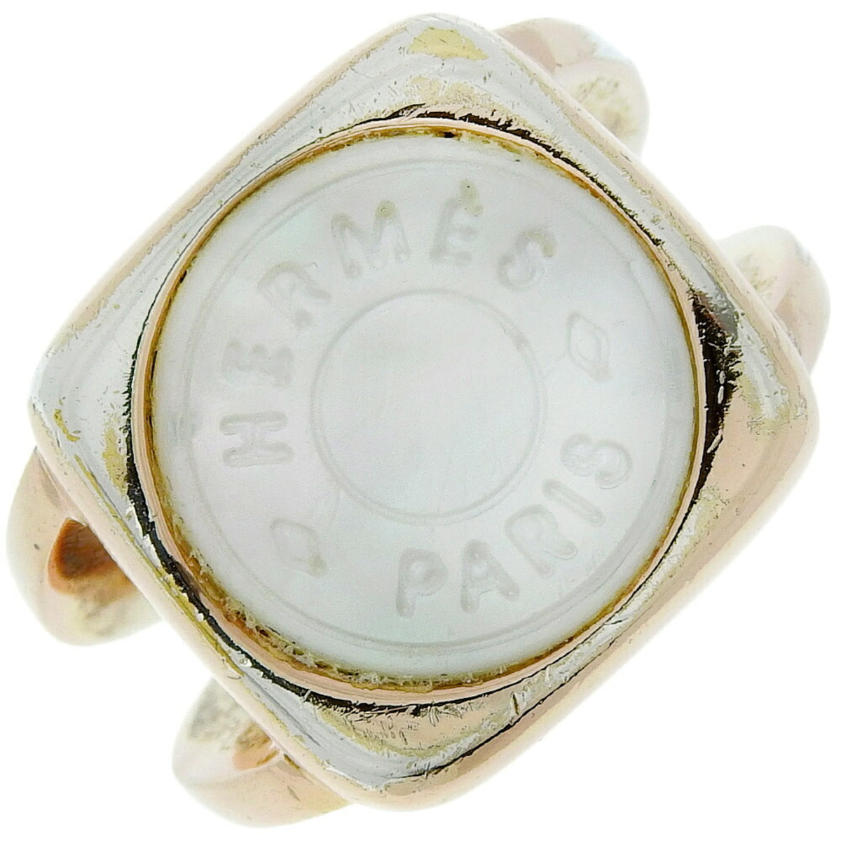 Hermes Gold Plating Shell Band Ring (Pre-Owned)